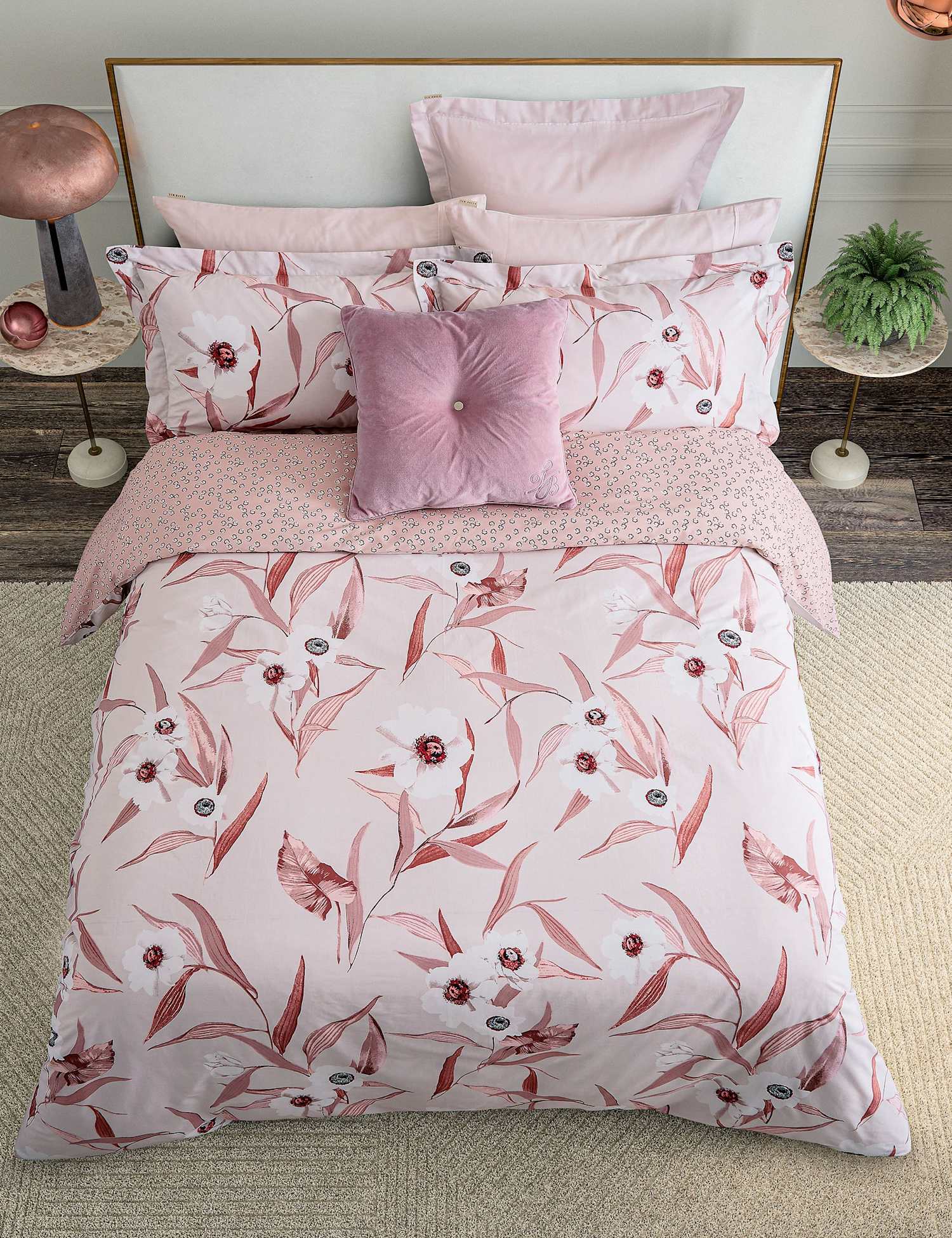 Ted Baker Pure Cotton Cabana Bedding Set Pink