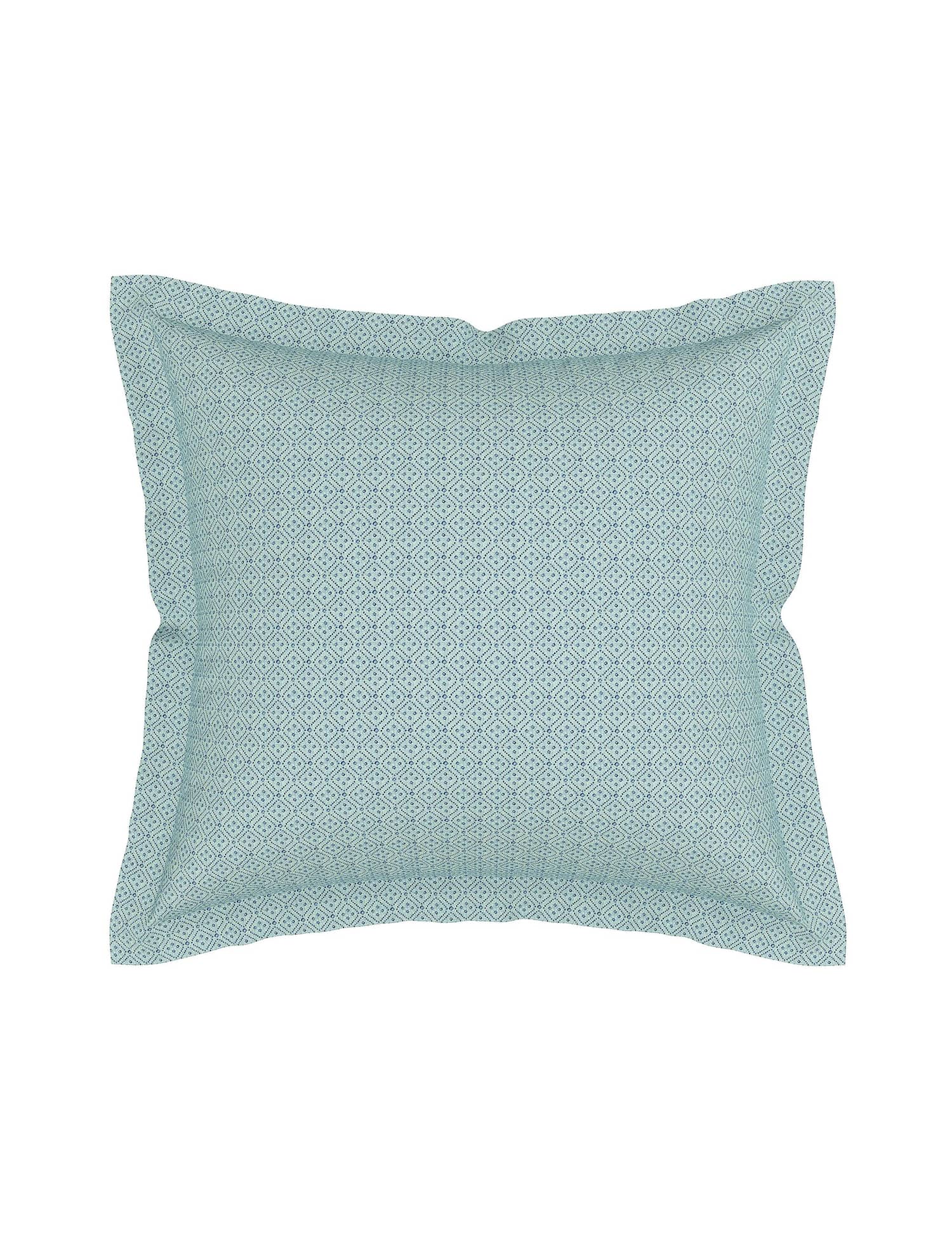 V&A 2 Pack Pure Cotton Eastern Bloom Pillowcases Indigo