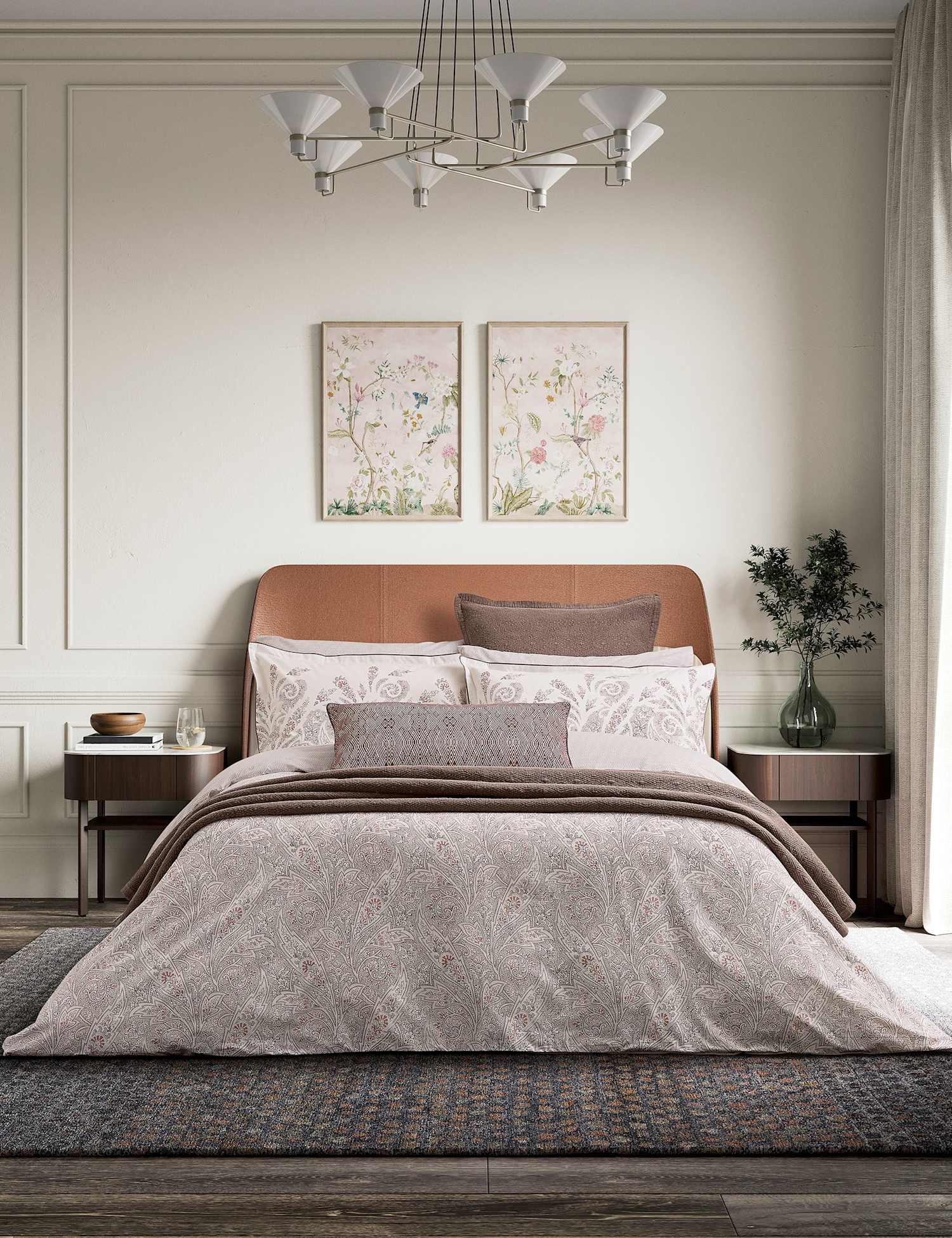 Bedeck of Belfast Pure Cotton Umma Bedding Set Beige Mix