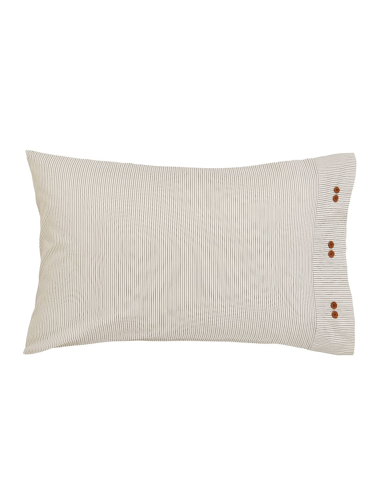 Bedeck of Belfast 2 Pack Pure Cotton Alba Striped Pillowcases Grey Mix