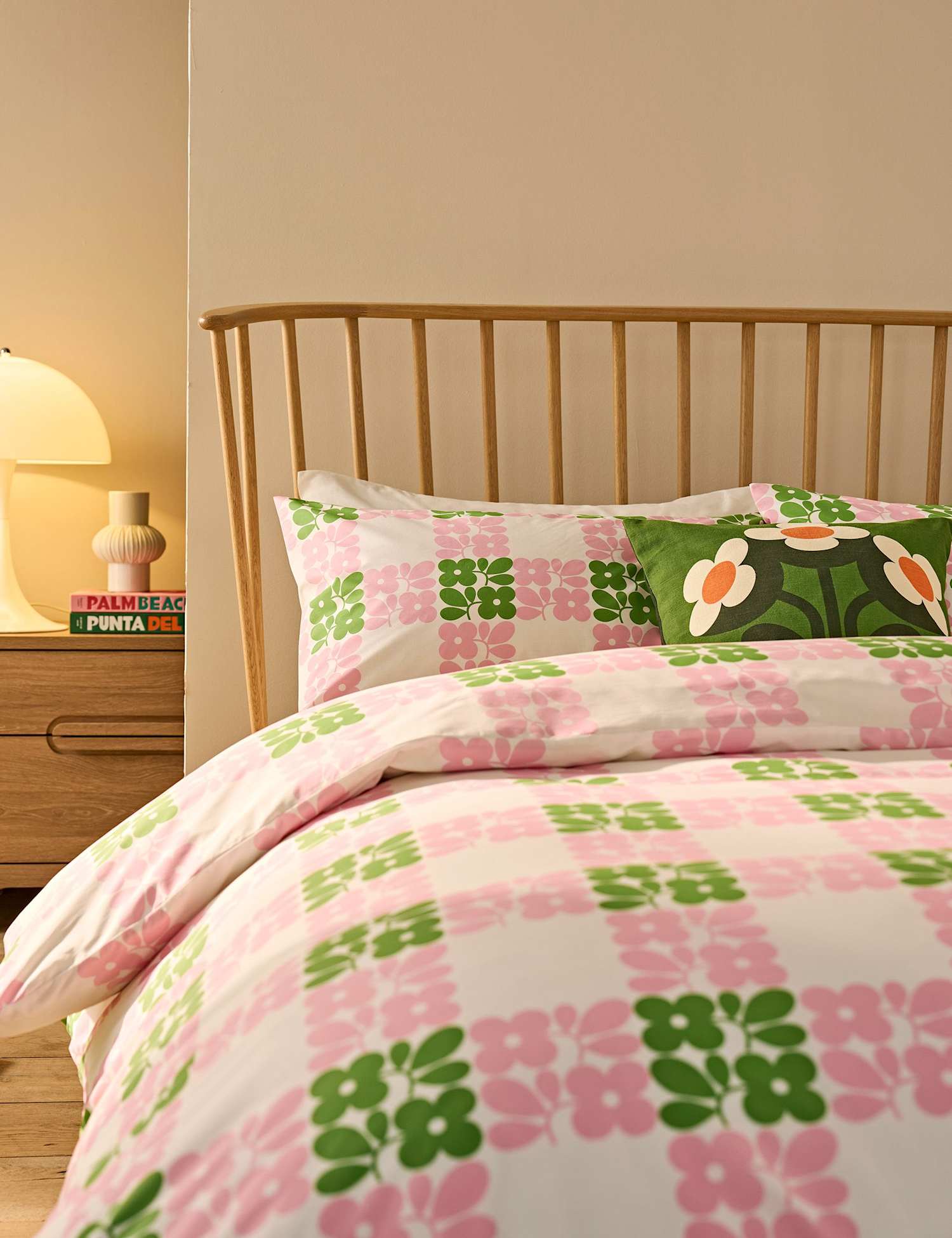Orla Kiely Pure Cotton Geometric Bedding Set Pink Mix