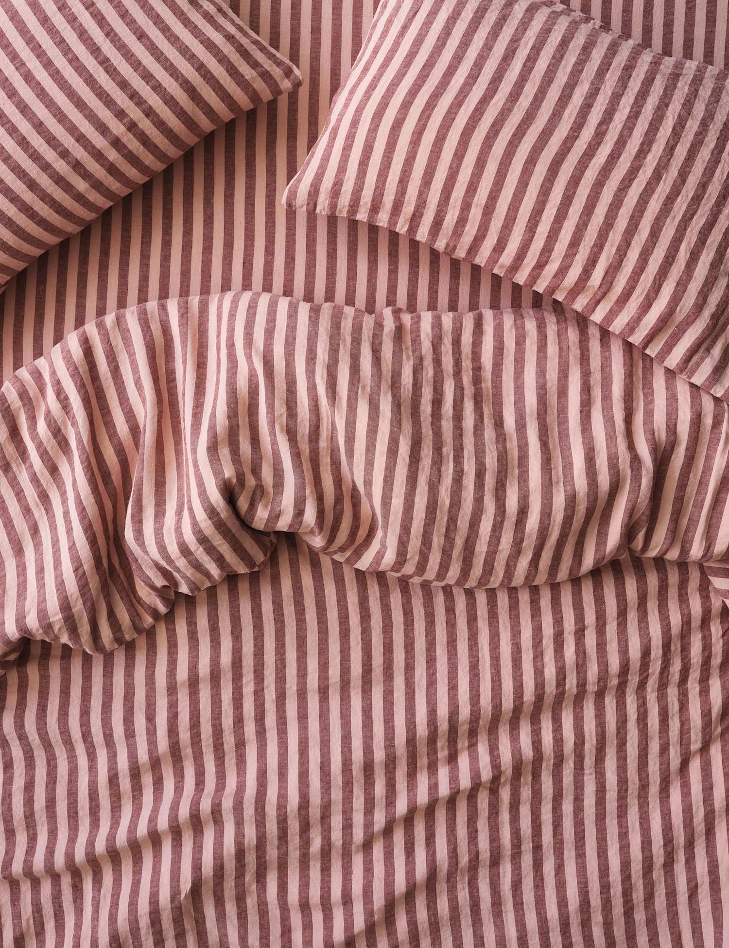Piglet In Bed Linen Rich Pembroke Stripe Duvet Cover Red Mix