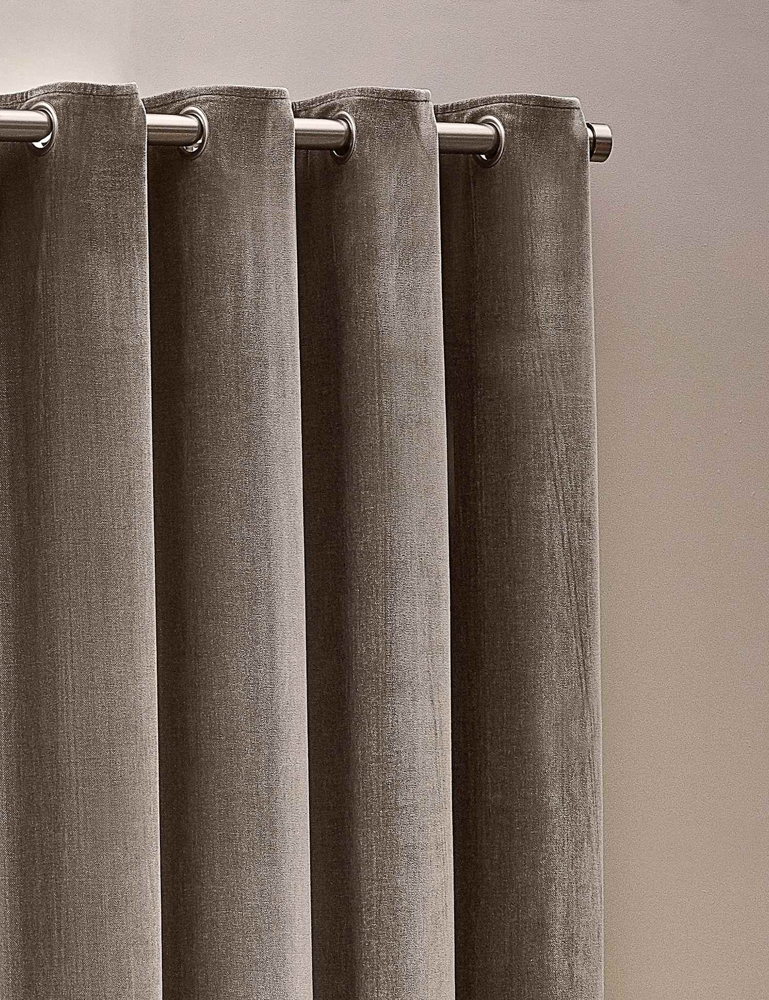 YARD Chenille Velvet Eyelet Curtains Grey