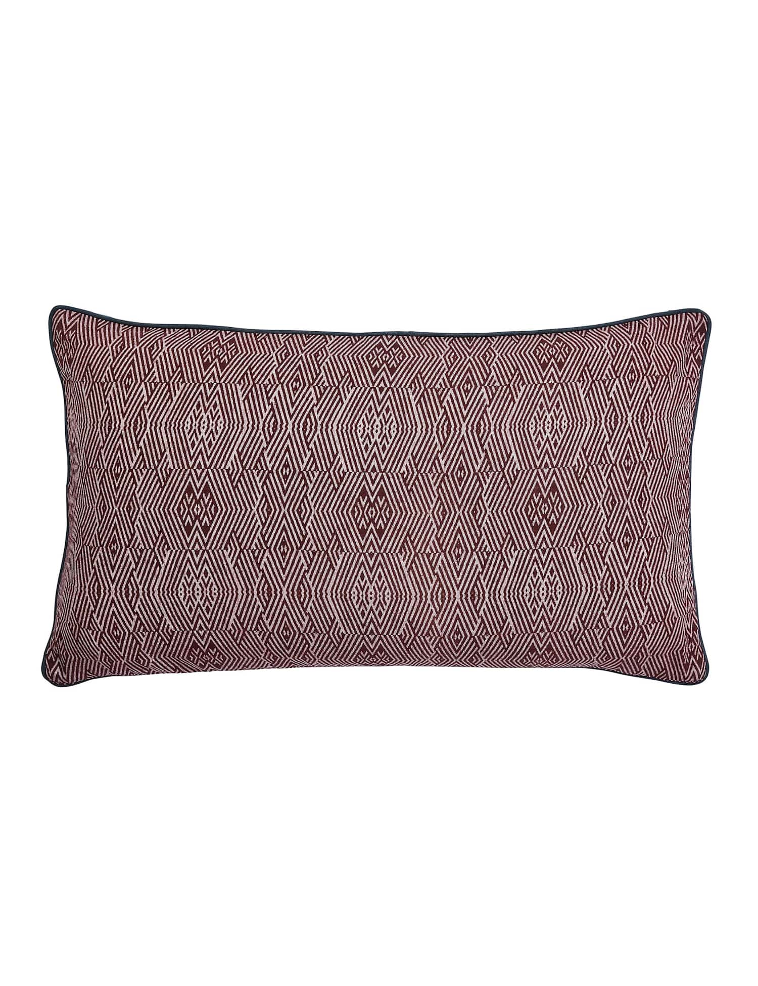 Bedeck of Belfast Katara/Umma Pure Cotton Geometric Cushion Burgundy