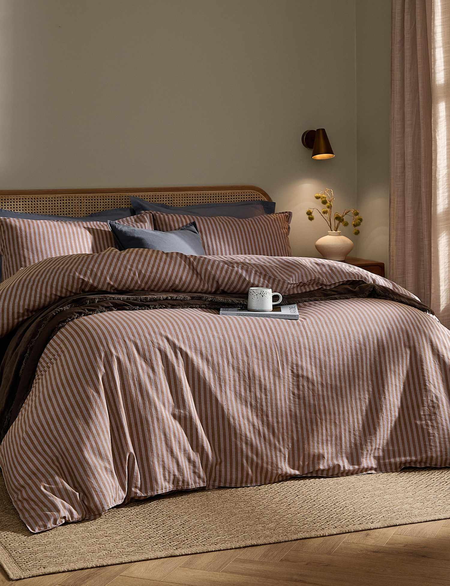 YARD Pure Cotton Marlow Stripe Duvet Cover Blue Mix