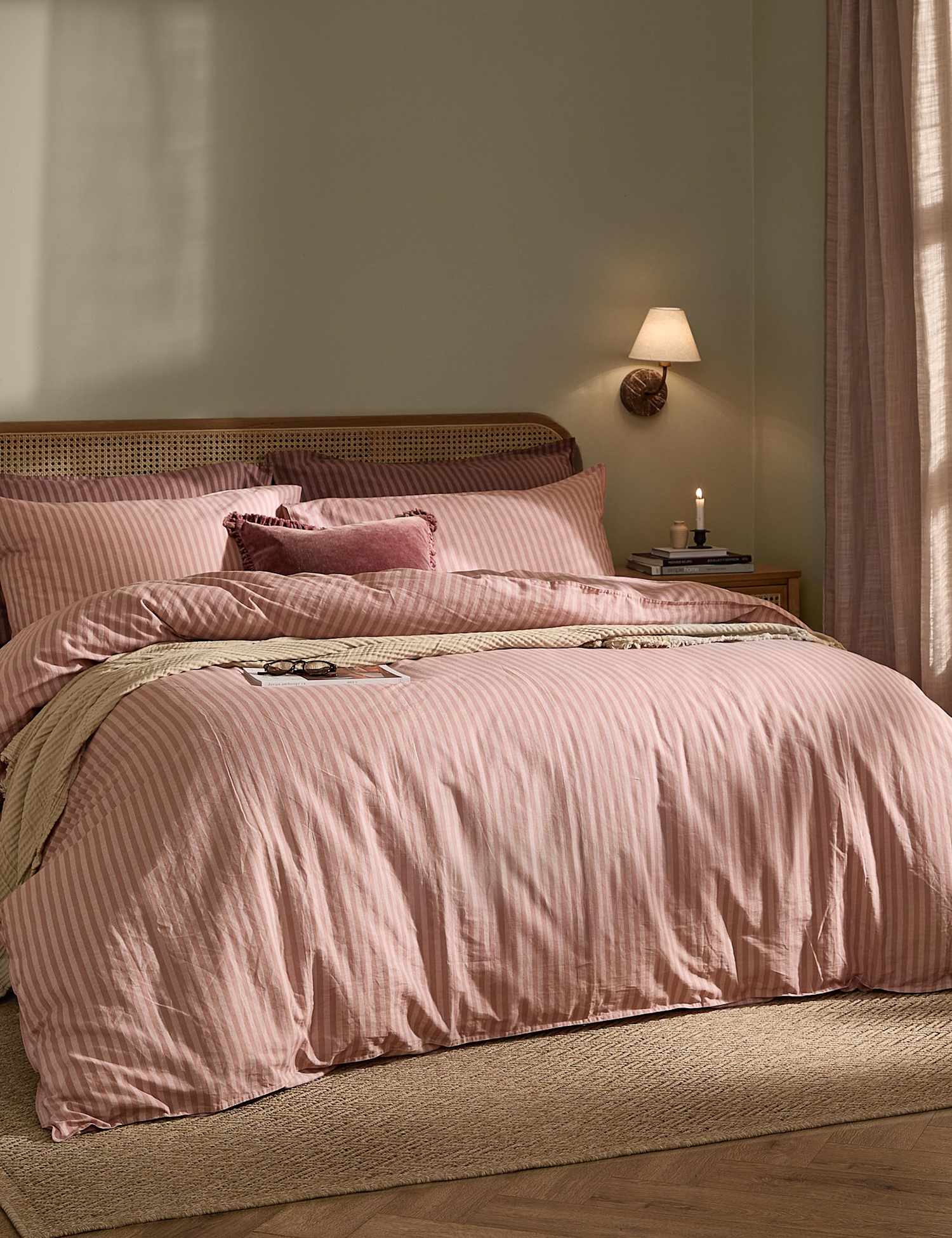 YARD Pure Cotton Marlow Stripe Duvet Cover Brown Mix