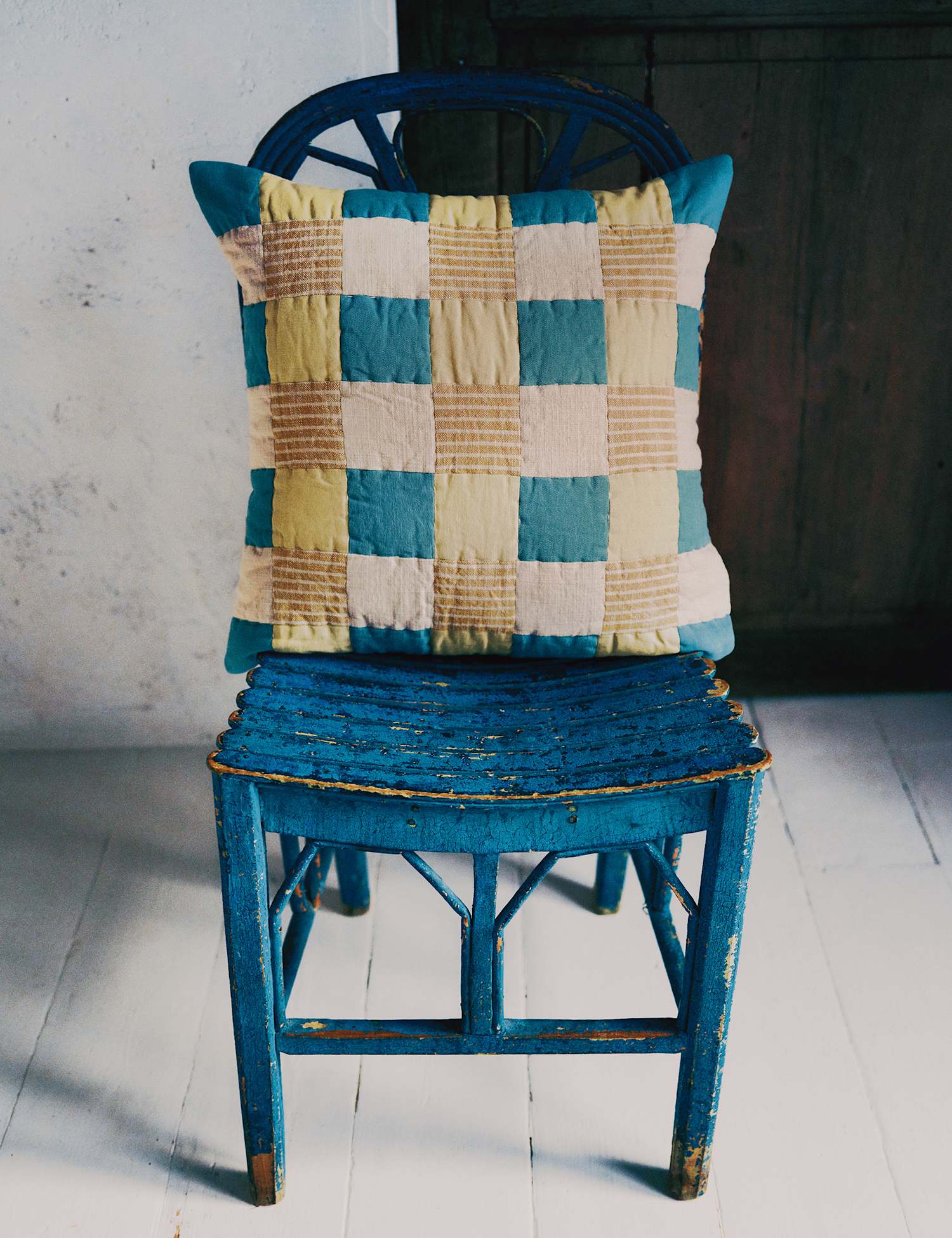 M&S Pure Cotton Quilted Patchwork Cushion Multi