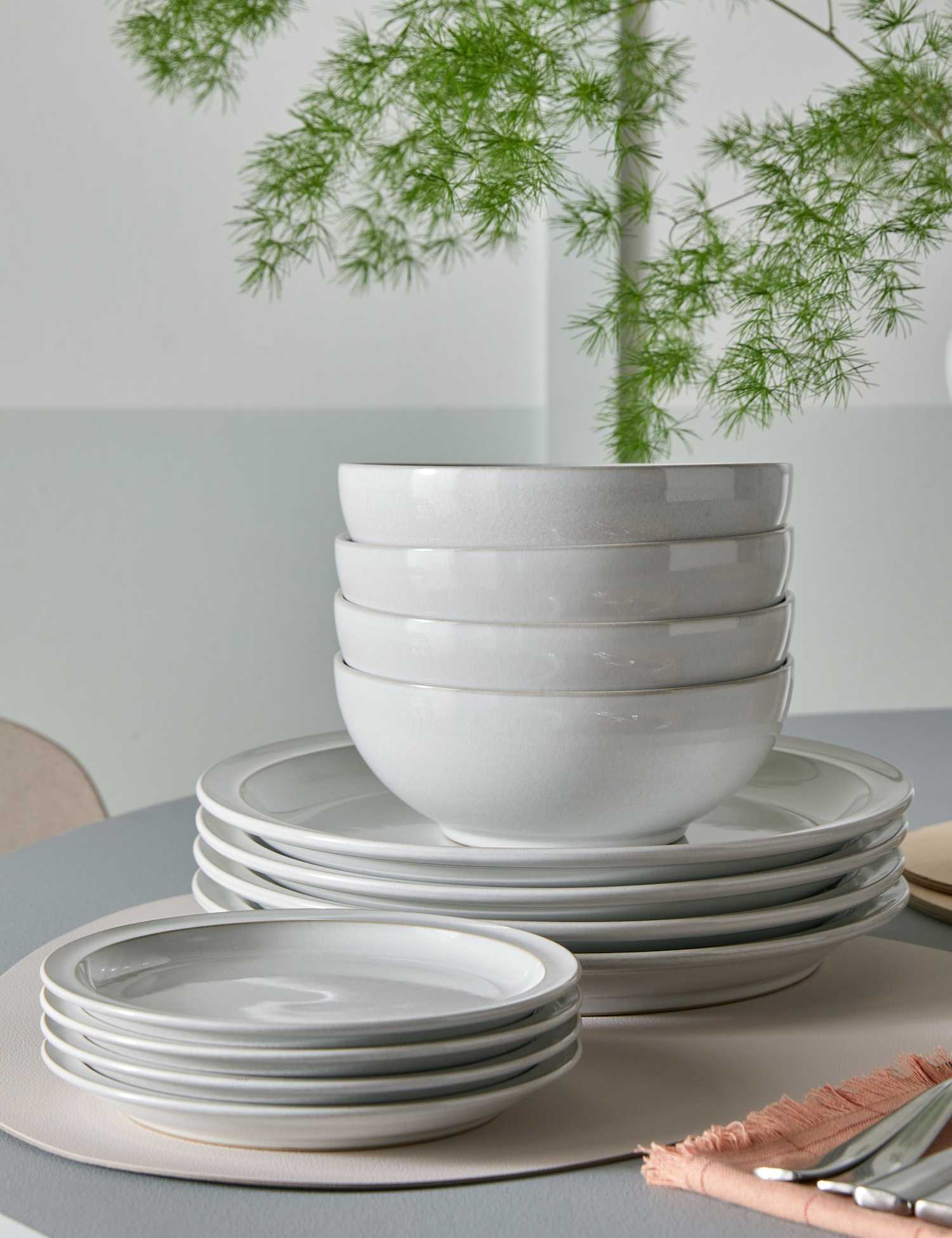 Image of Denby 12 Piece Cotton White Dinner&hellip;