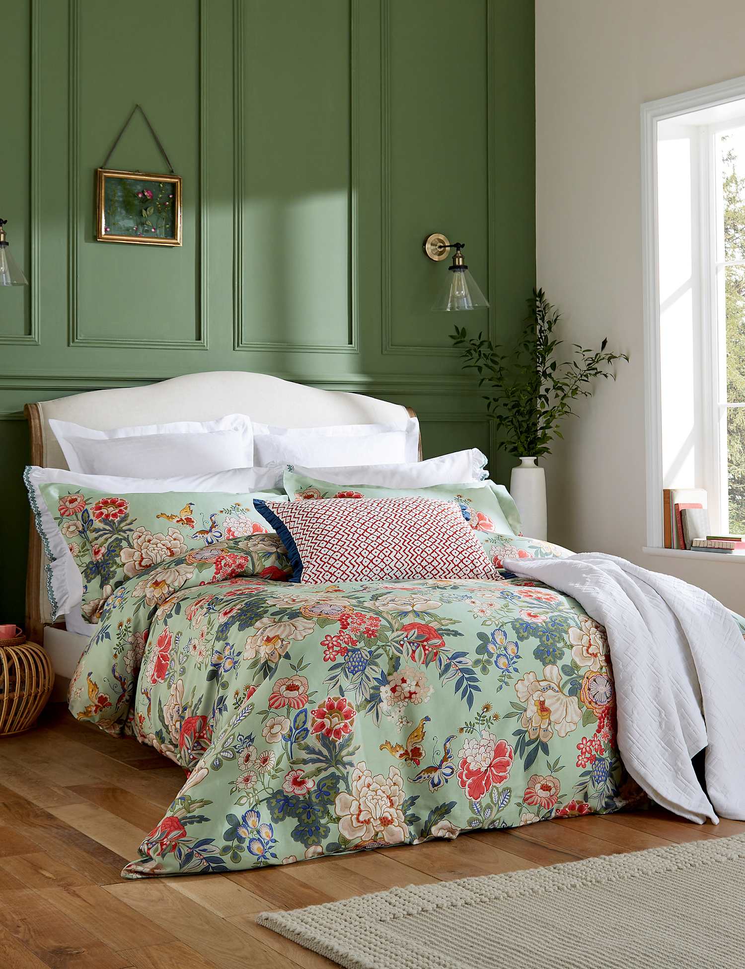 Sanderson Pure Cotton Sateen Emperor Peony Duvet Cover Multi