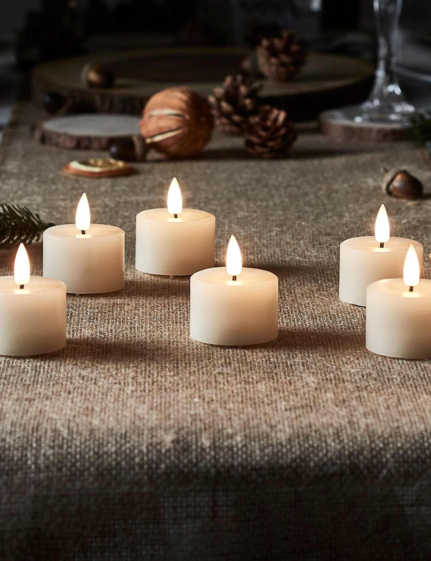 Lights4fun Set of 6 TruGlow� LED Mini Votive Candles Ivory
