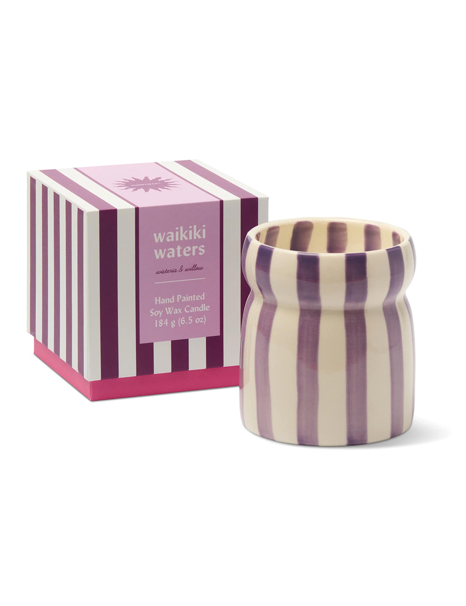 Paddywax Cabana Waikiki Waters Striped Ceramic Boxed Candle 184g No Colour