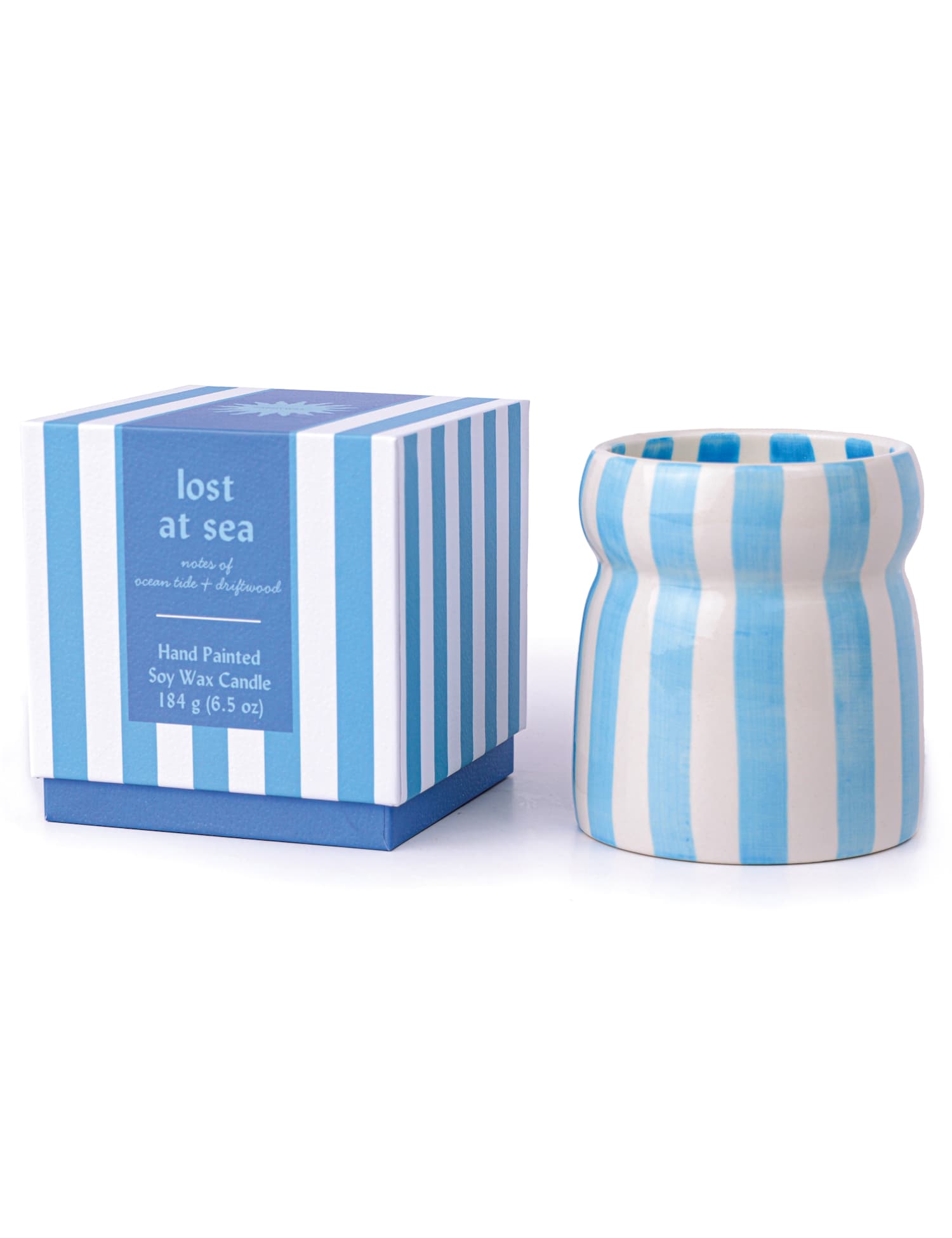 Paddywax Cabana Lost at Sea Striped Ceramic Boxed Candle 184g No Colour