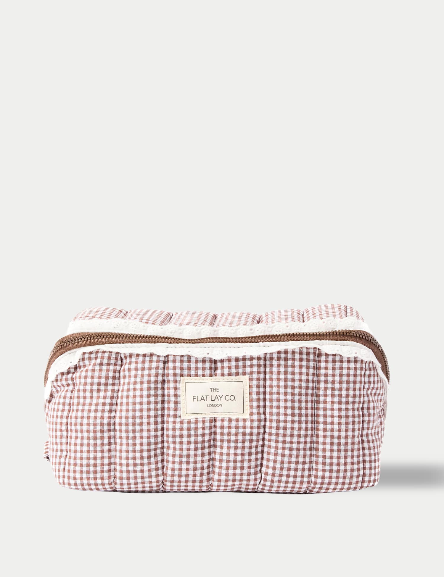 Flat Lay Co Marshmallow Flat Lay Makeup Box Bag Mocha