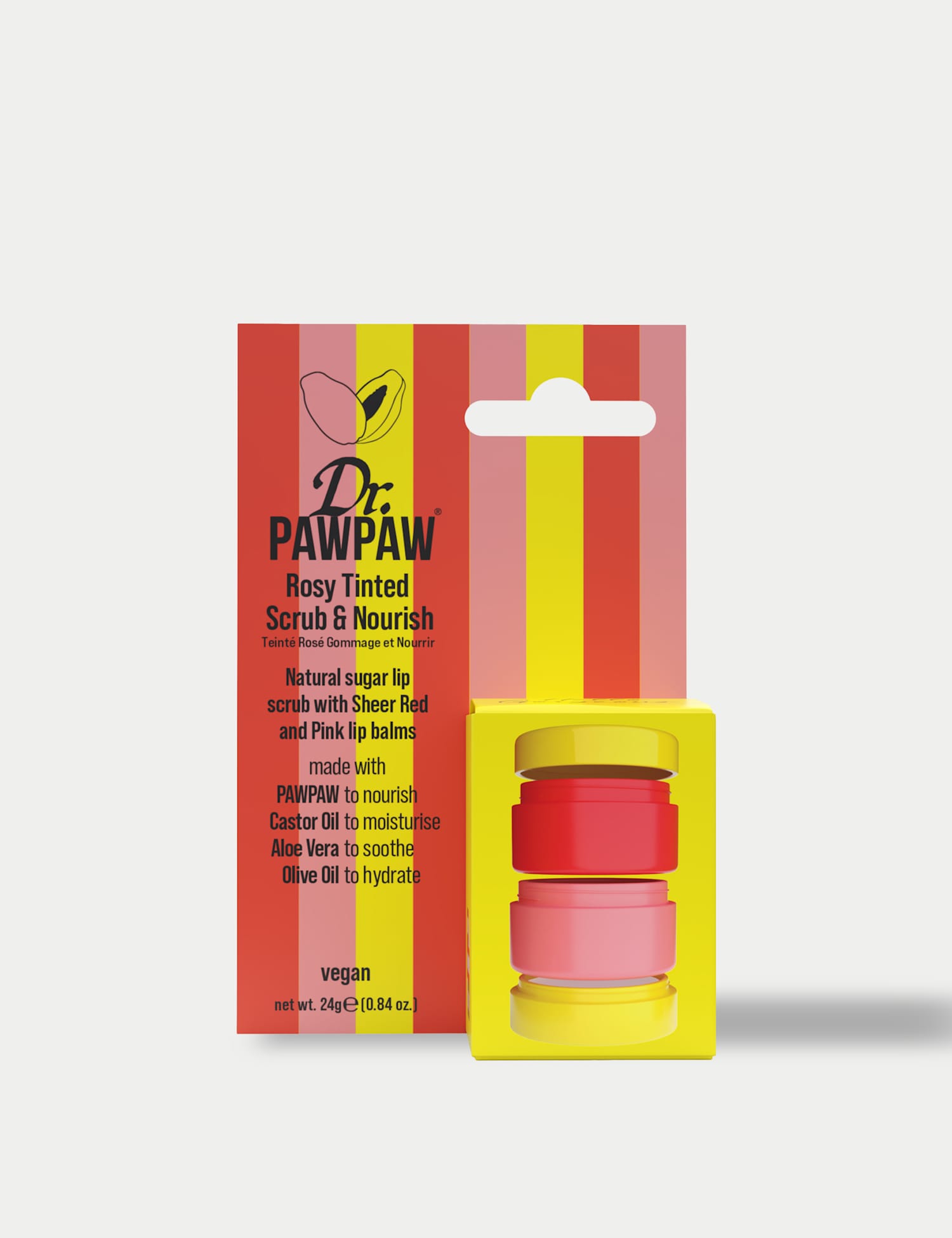DR PAW PAW Rosy Tinted Scrub & Nourish Stacker 16g Pink