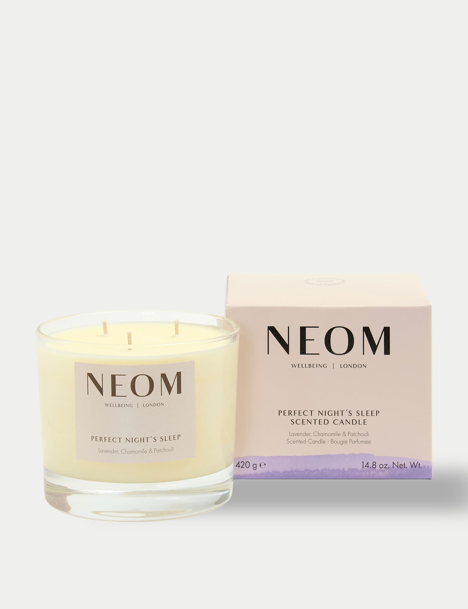 NEOM Wellbeing Perfect Night's Sleep 3 Wick Candle 420g No Colour