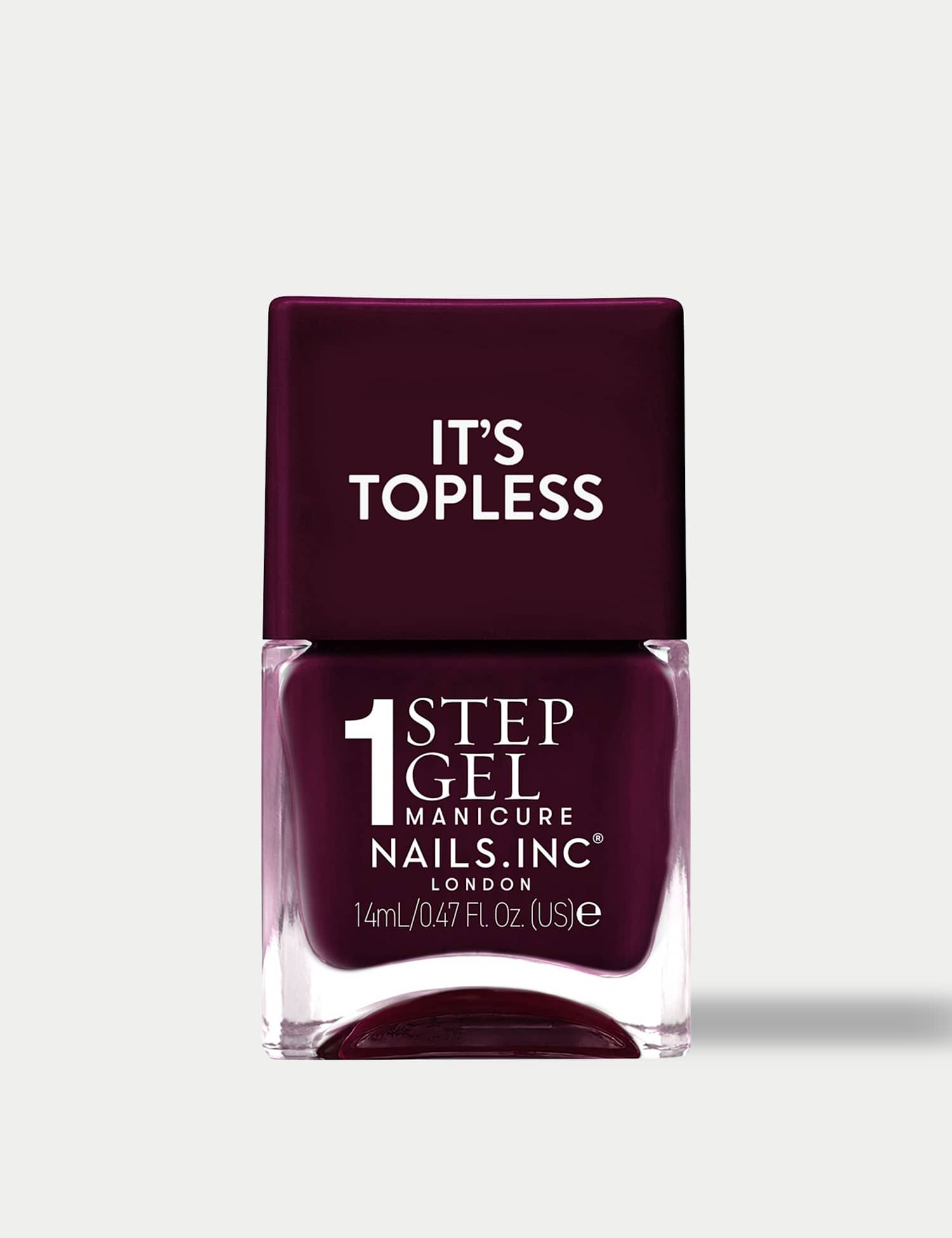 Nails Inc. It's Topless 1-Step Gel Like Nail Polish 14ml Deep Red