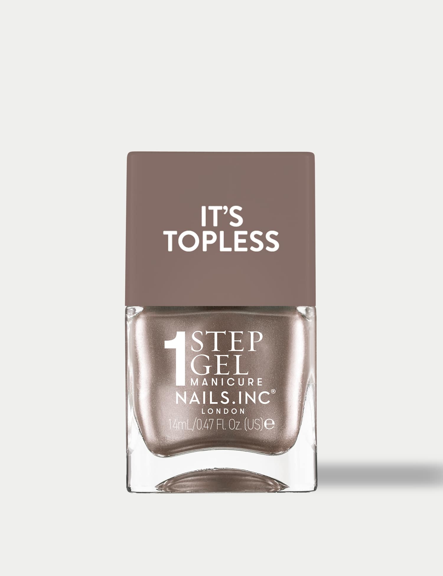 Nails Inc. It's Topless 1-Step Gel Like Nail Polish 14ml Brown High Shine