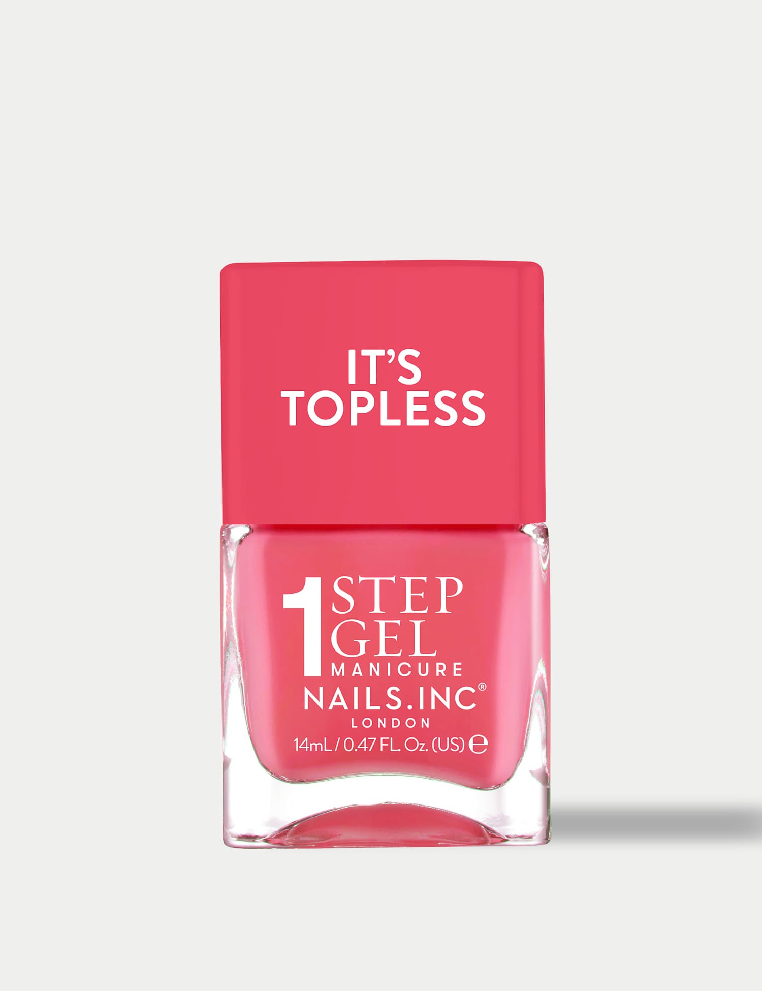 Nails Inc. It's Topless 1-Step Gel Like Nail Polish 14ml Dark Coral