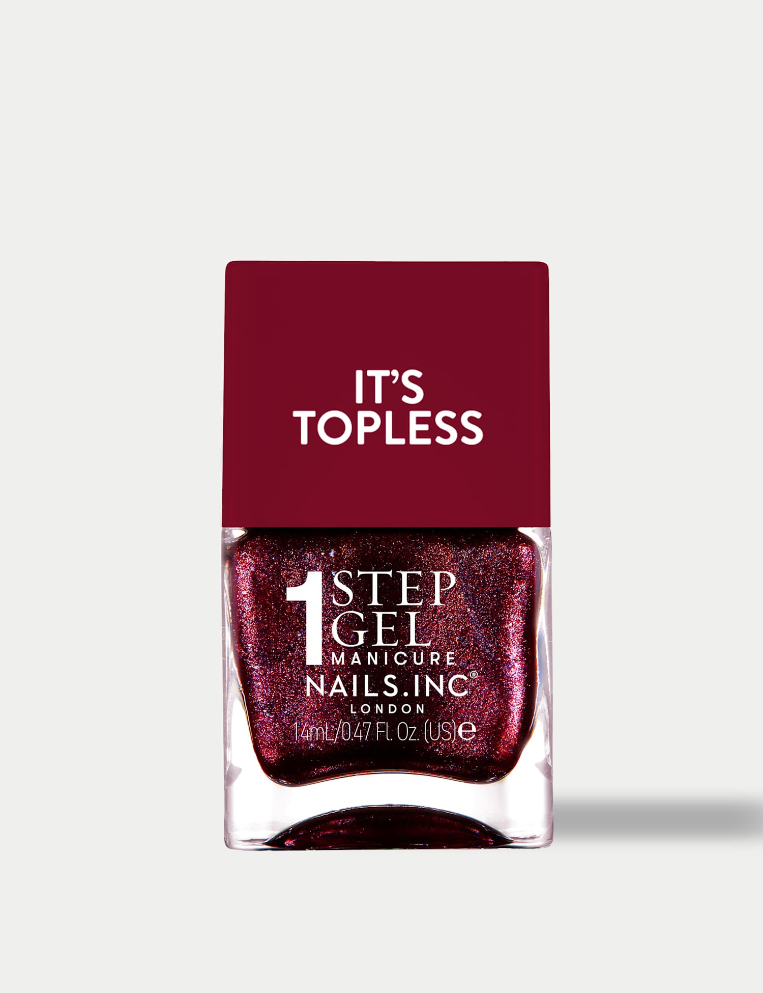 Nails Inc. It's Topless 1-Step Gel Like Nail Polish 14ml Burgundy