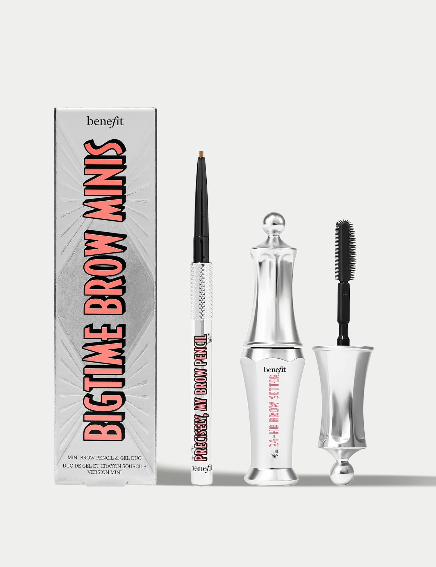 BENEFIT Bigtime Brow Minis Brow Pencil & Gel Setter Duo - Worth �29 Light Cream