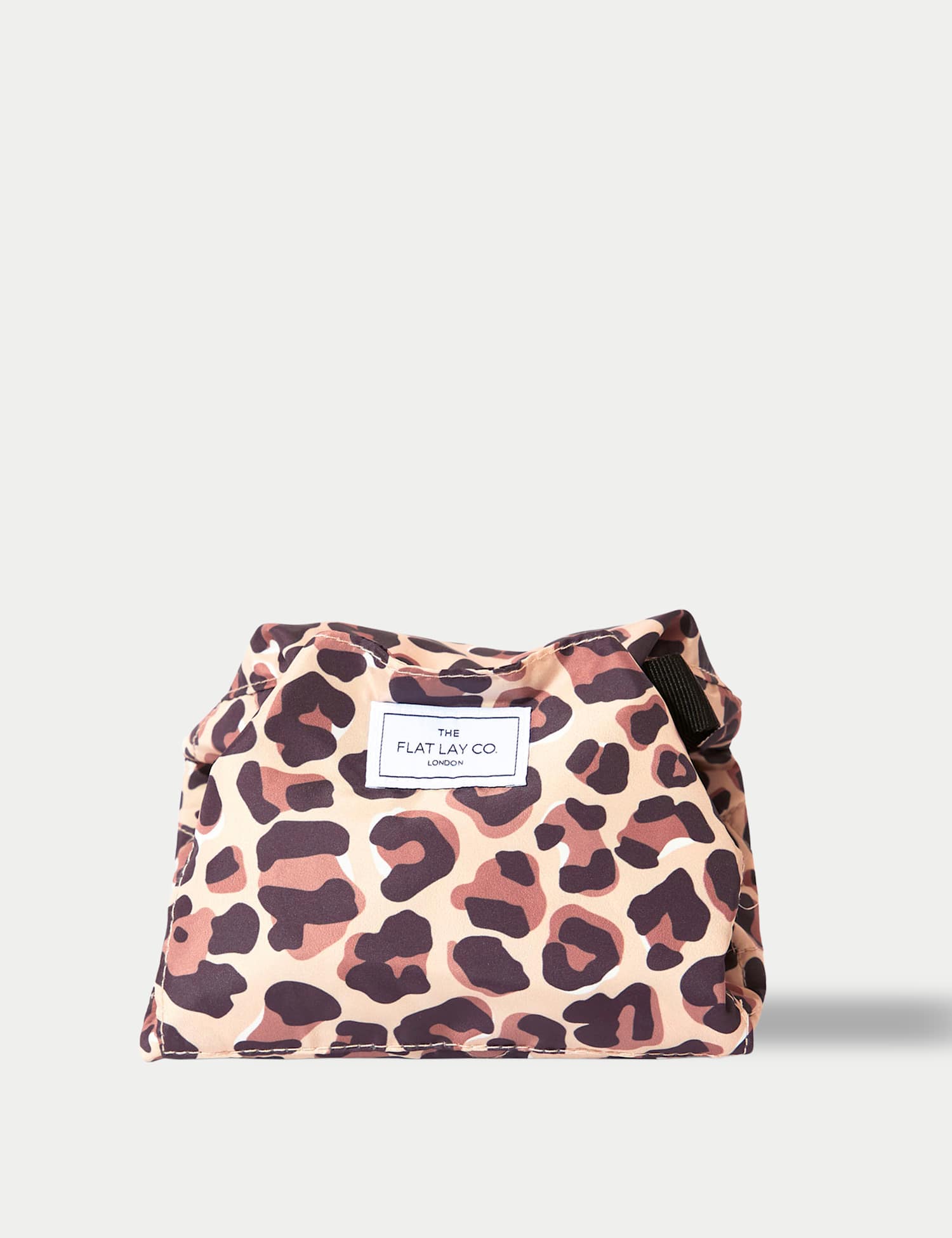 The Flat Lay Co. Drawstring Flat Lay Makeup Bag Soft Brown Mix