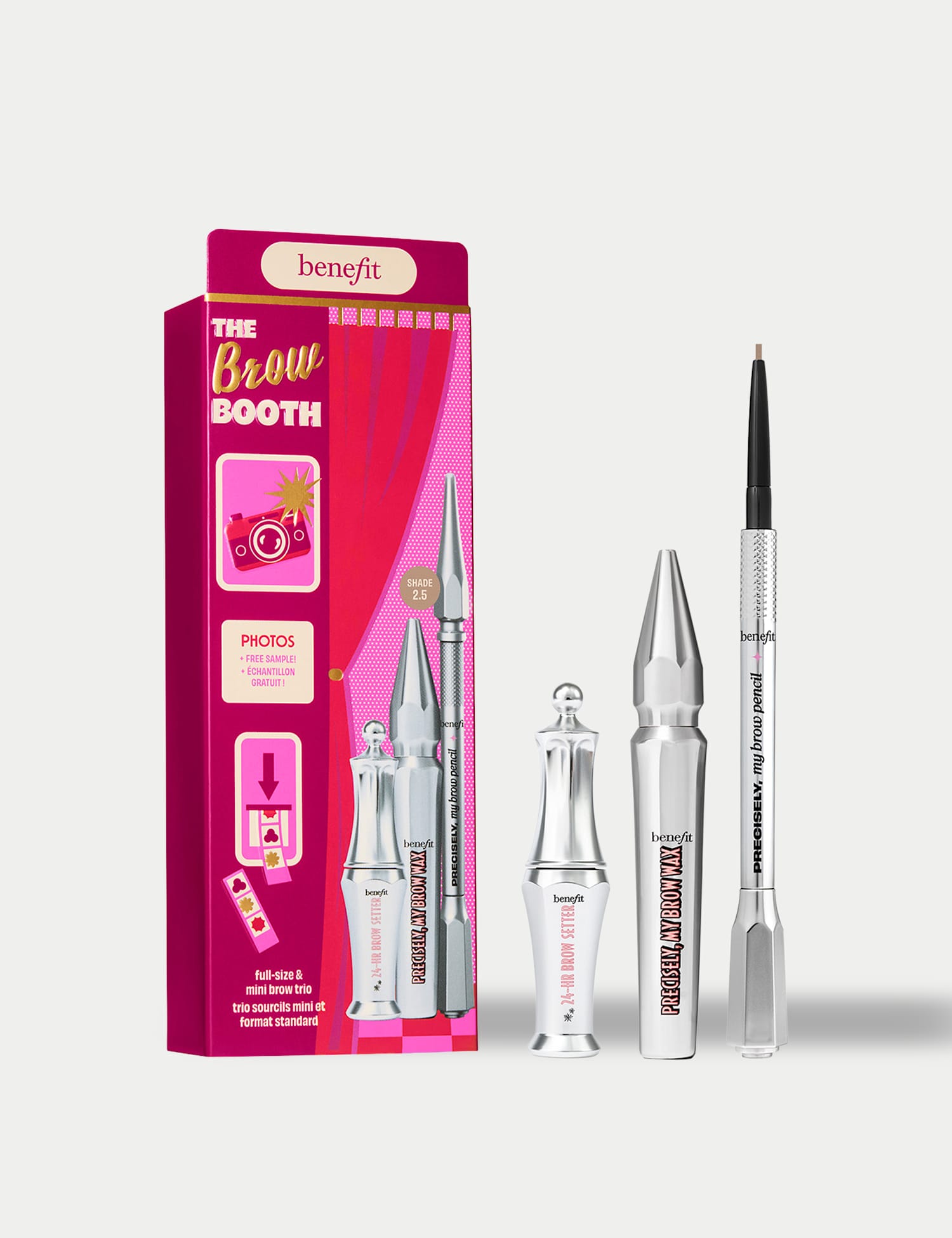 BENEFIT The Brow Booth Brow Pencil Wax & Eyebrow Gel Trio - Worth �67.85 Light Brown