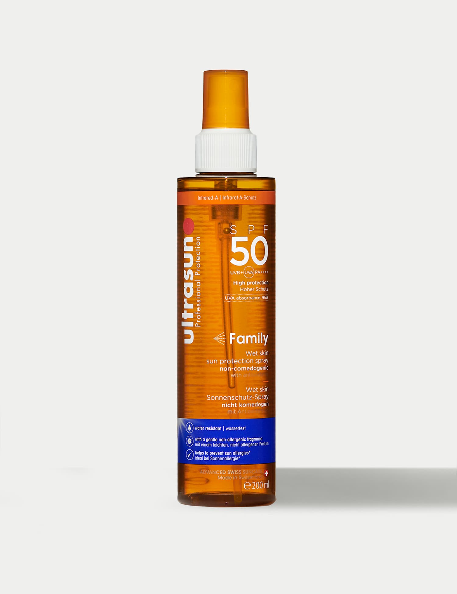 Ultrasun Family Wet Skin Spray SPF 50 200ml No Colour