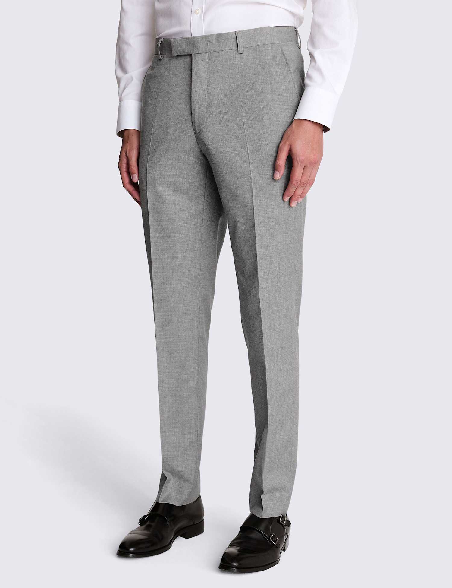 MOSS Tailored Fit Stretch Suit Trousers Grey