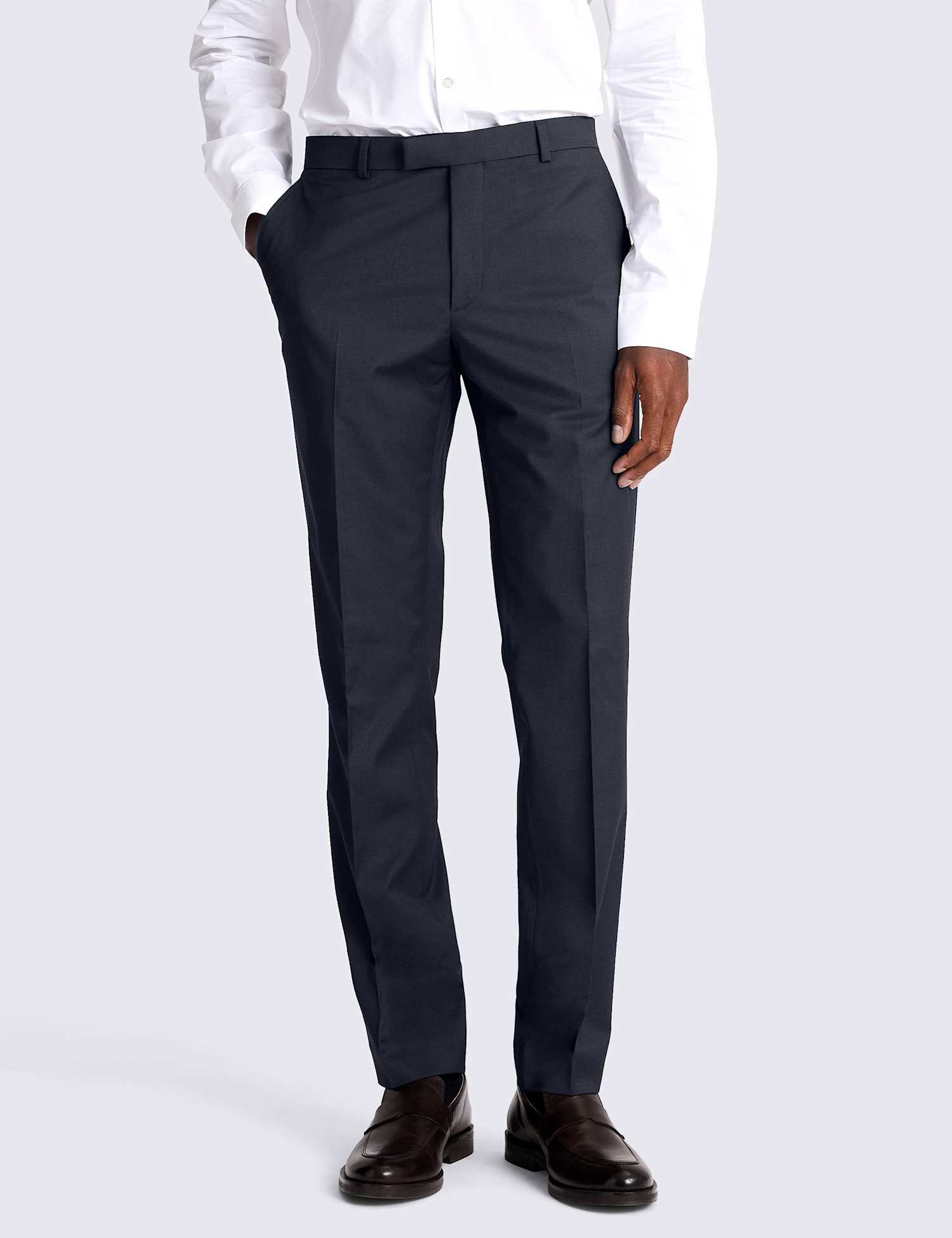 MOSS Slim Fit Stretch Suit Trousers Dark Navy