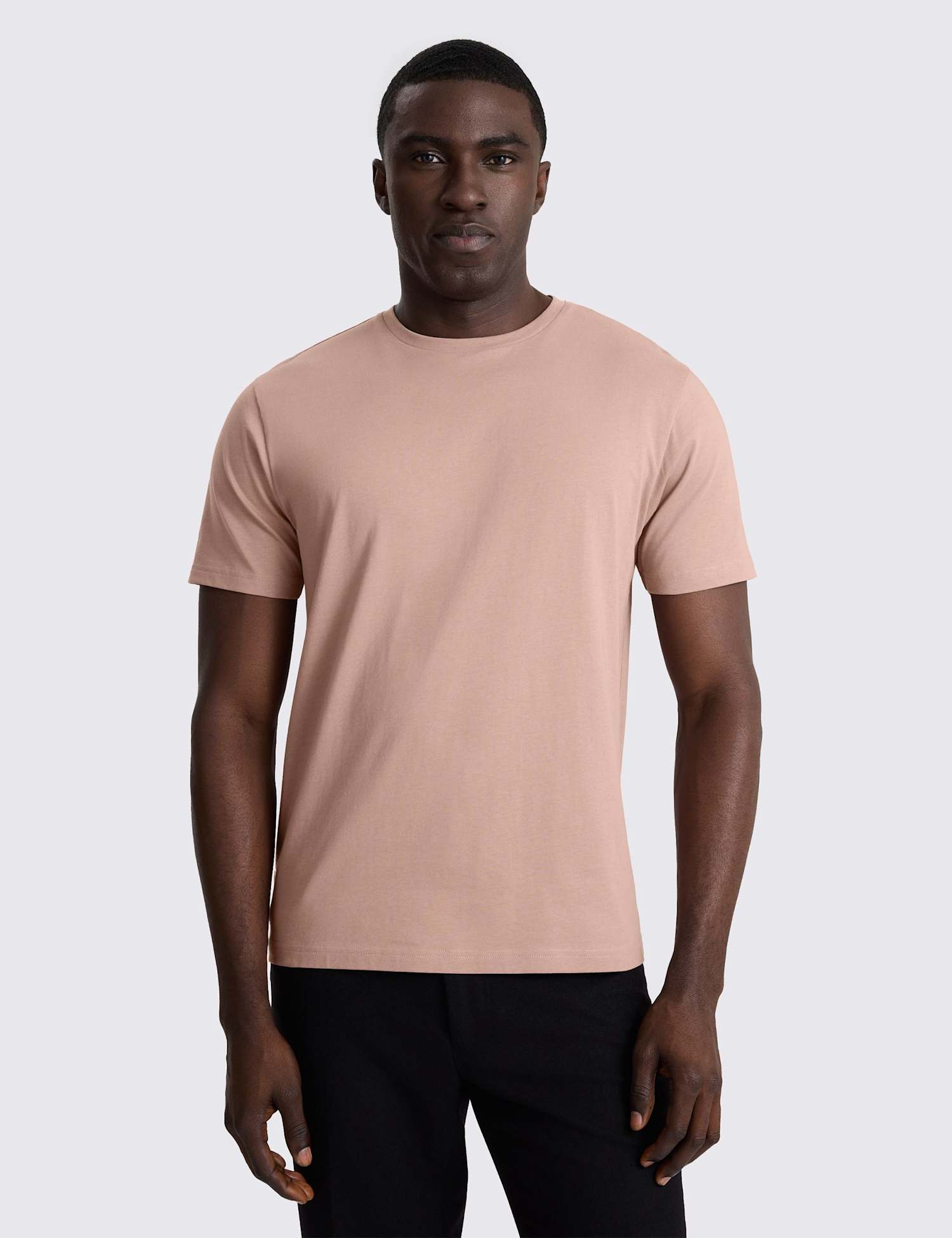 MOSS Pure Cotton Crew Neck T-Shirt Light Purple