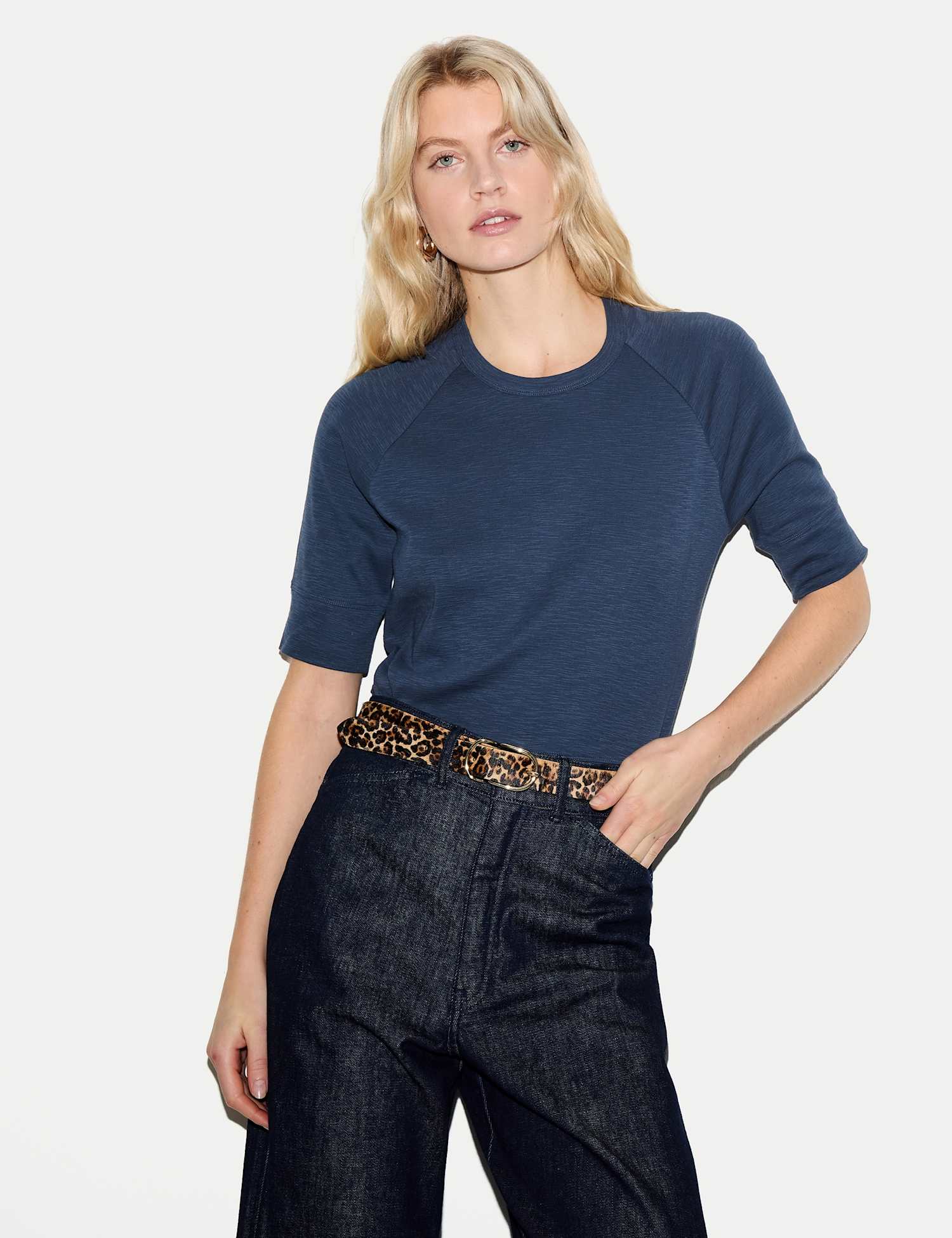 Jigsaw Pure Cotton T-Shirt Blue