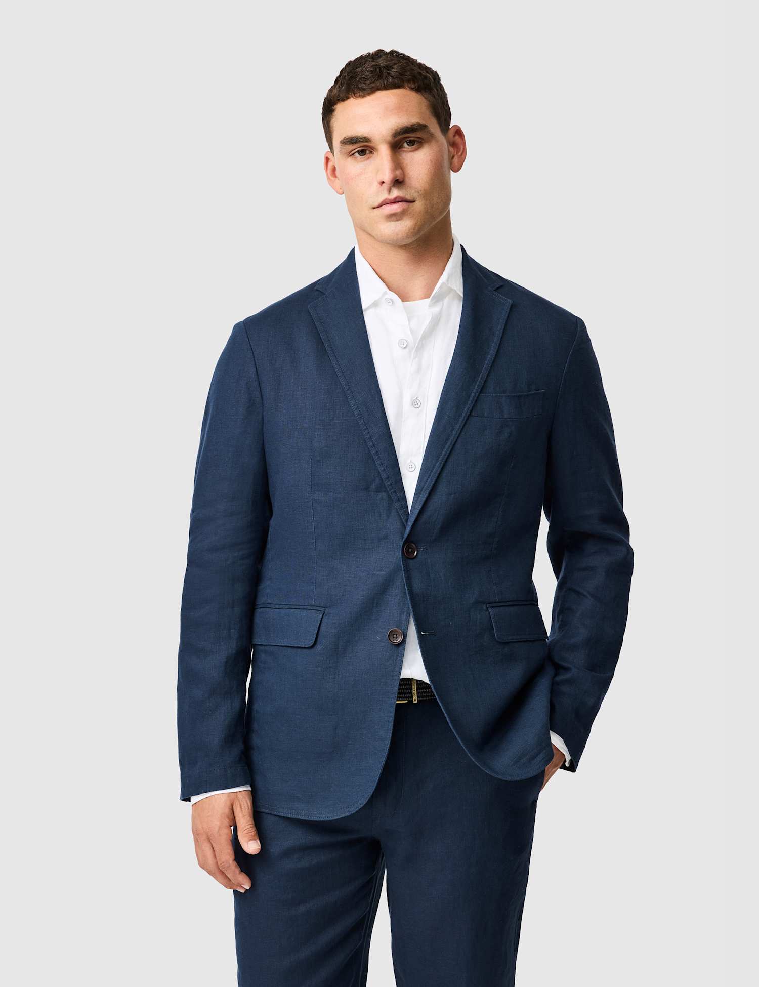 Rodd & Gunn Regular Fit Pure Linen Blazer Navy