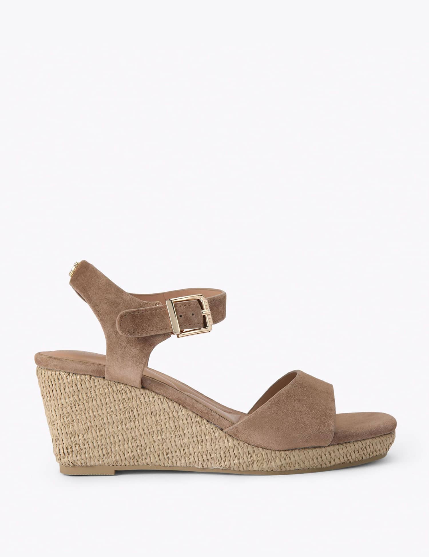 Carvela Suede Wedge Sandals Tan