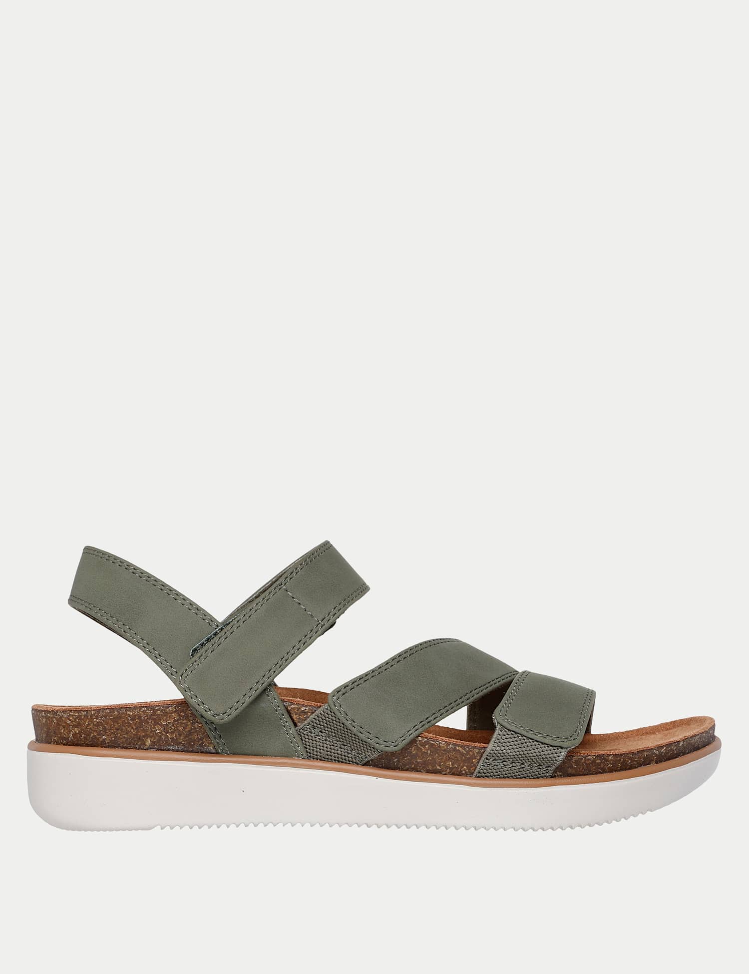 Skechers Lifted Comfort Riptape Footbed Sandals Olive