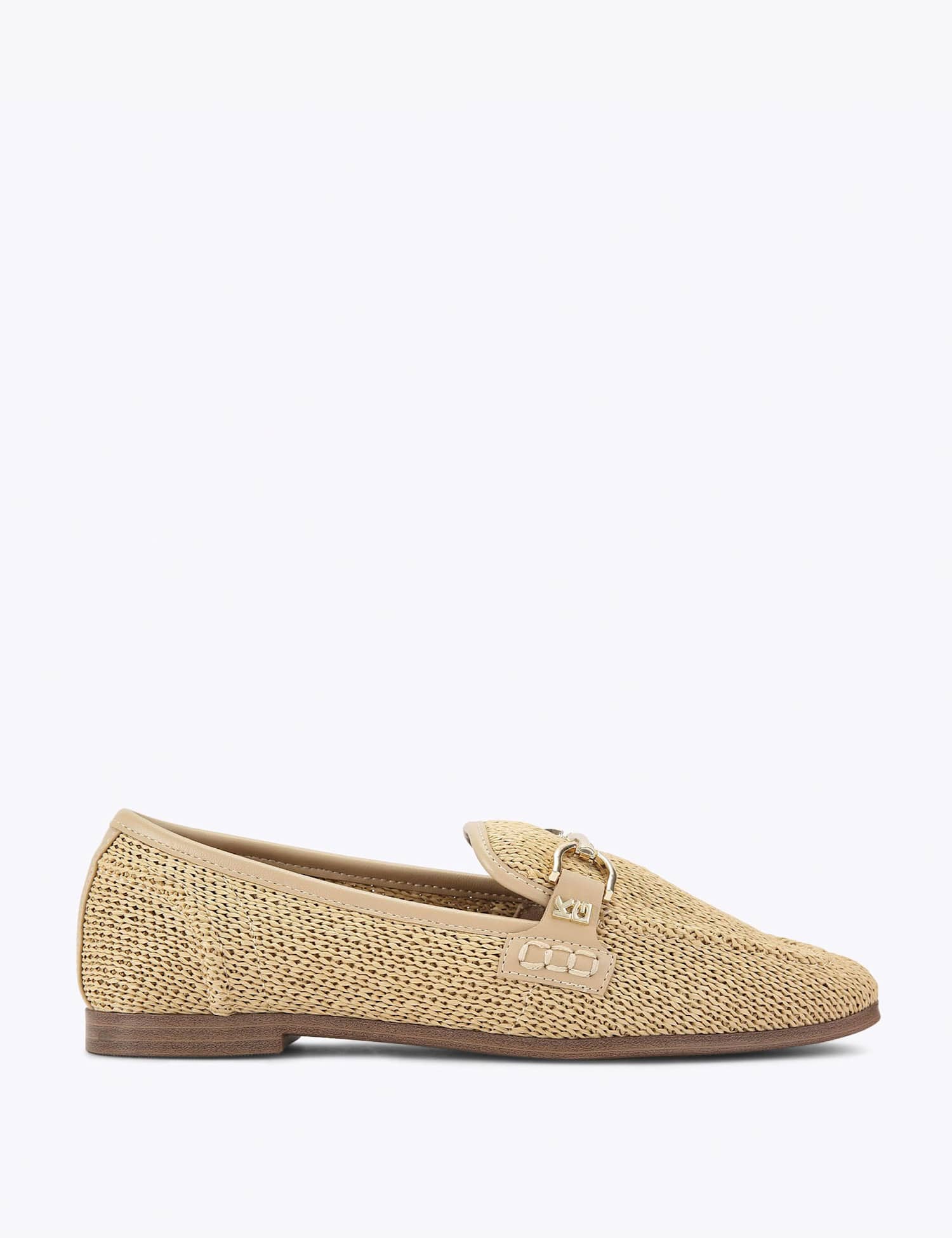 Kurt Geiger Woven Flat Loafers Beige