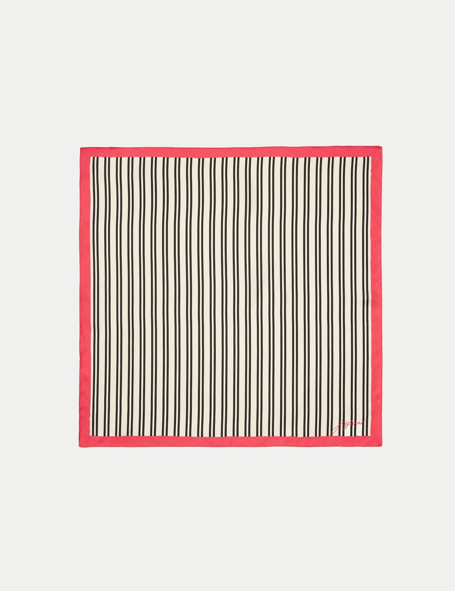 Jigsaw Pure Silk Striped Square Scarf Ivory Mix