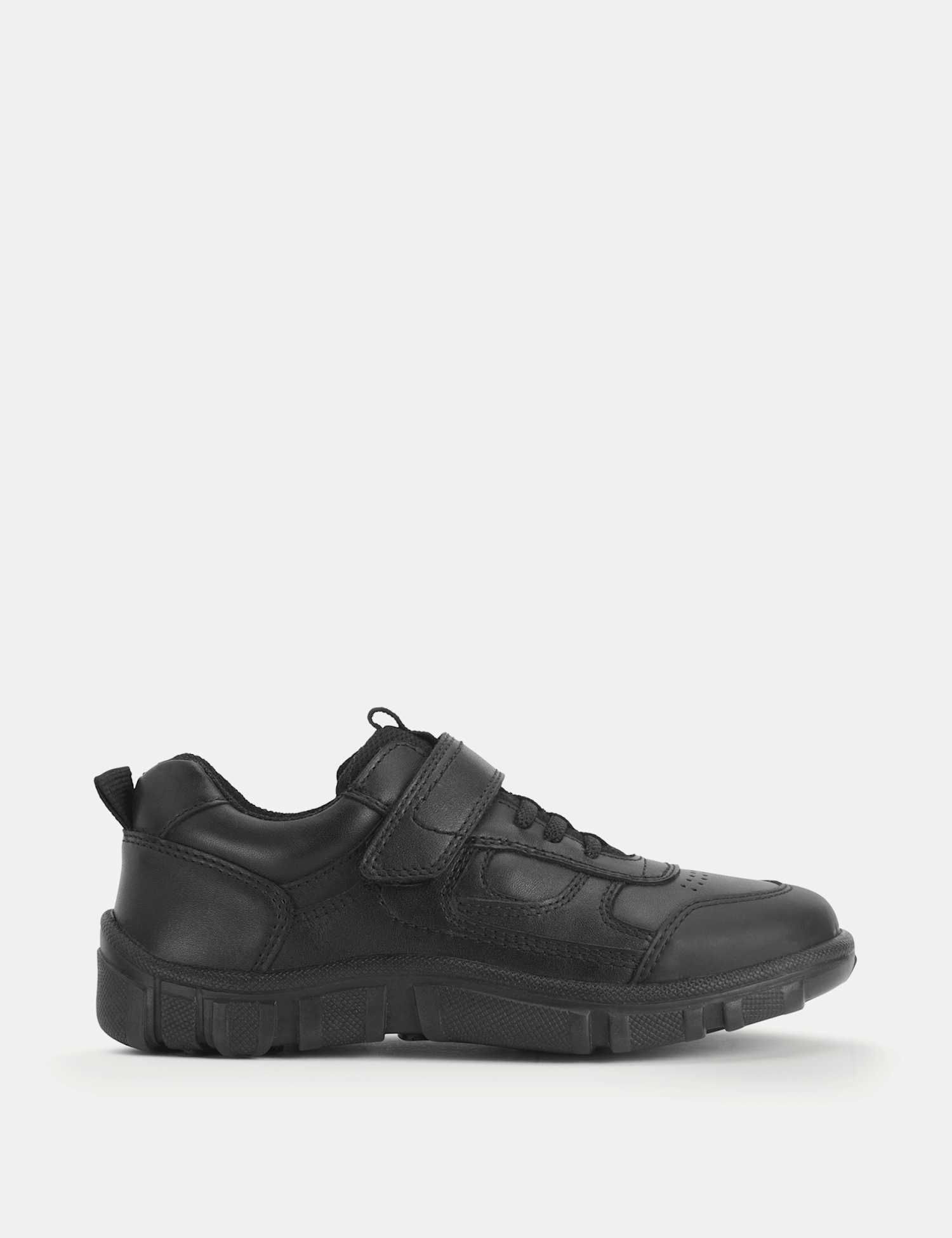 Start-Rite Kids' Leather Riptape School Shoes (9 Small - 3 Large) Black