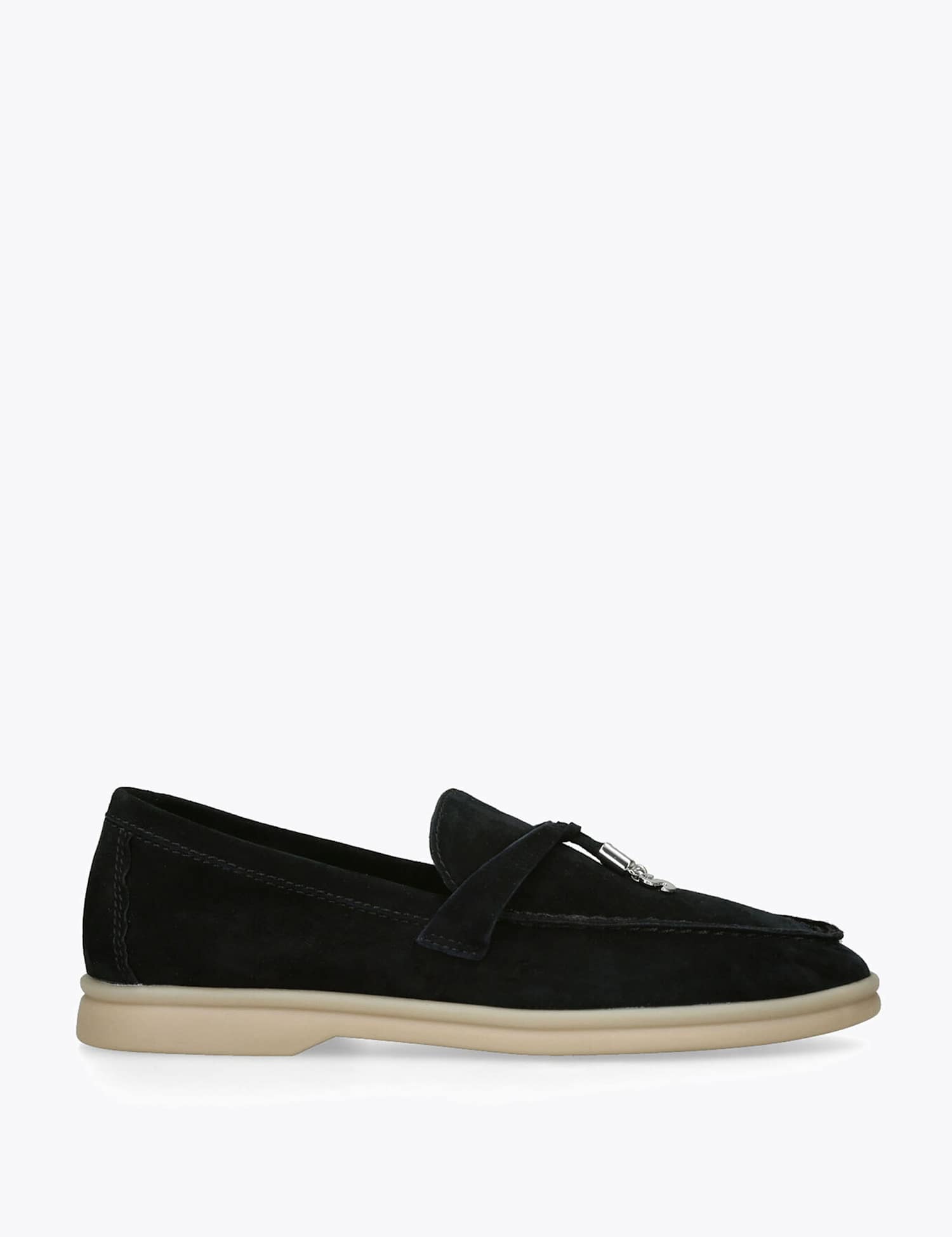 Steve Madden Suede Flat Loafers Black