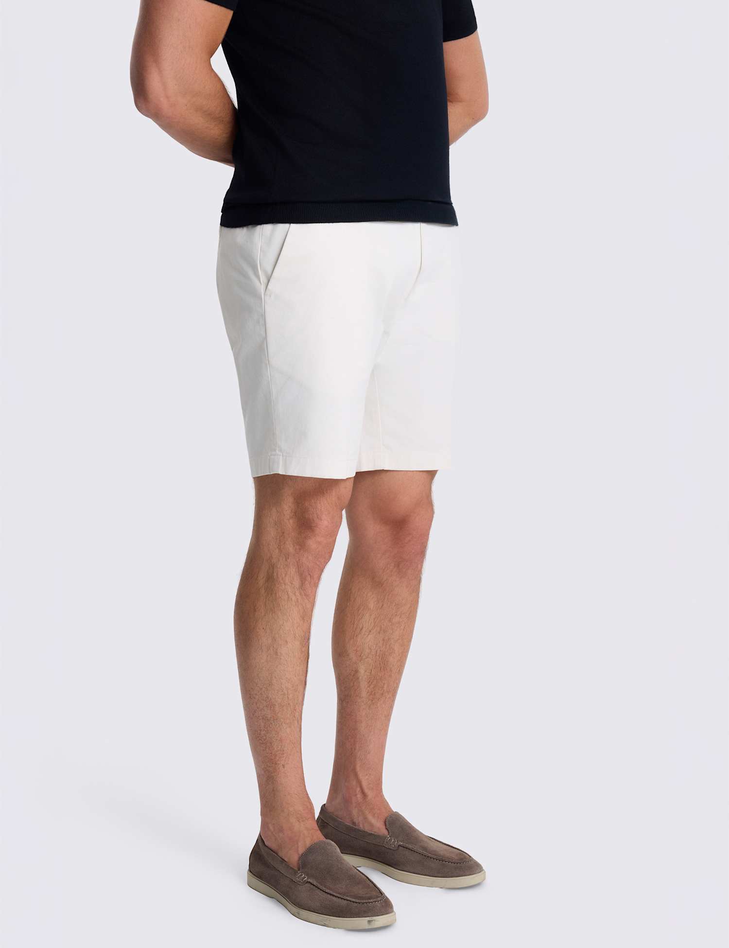 MOSS Tailored Fit Cotton Rich Chino Shorts Light Cream
