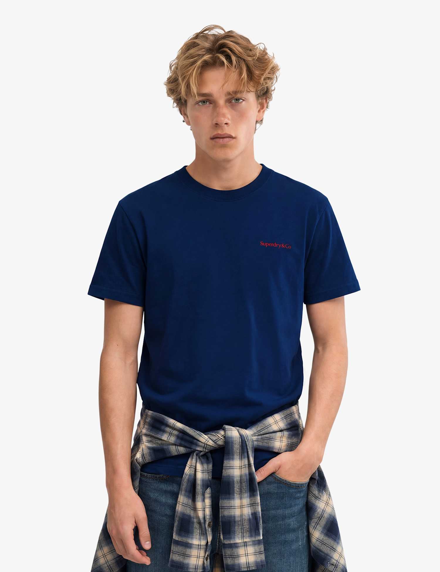 Superdry & Co Pure Cotton Embroidered Logo T-Shirt Navy