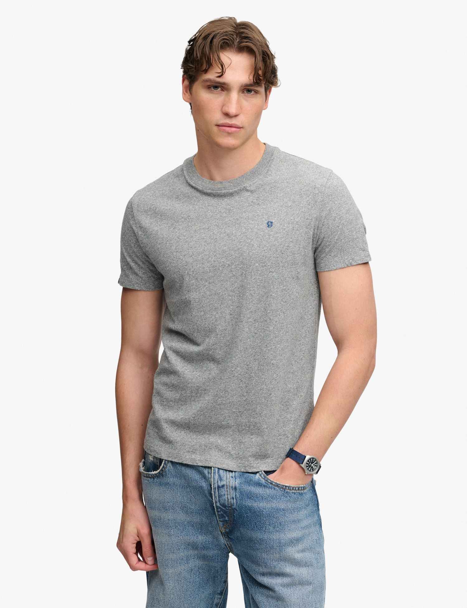 Superdry & Co Pure Cotton Embroidered Logo T-Shirt Dark Grey