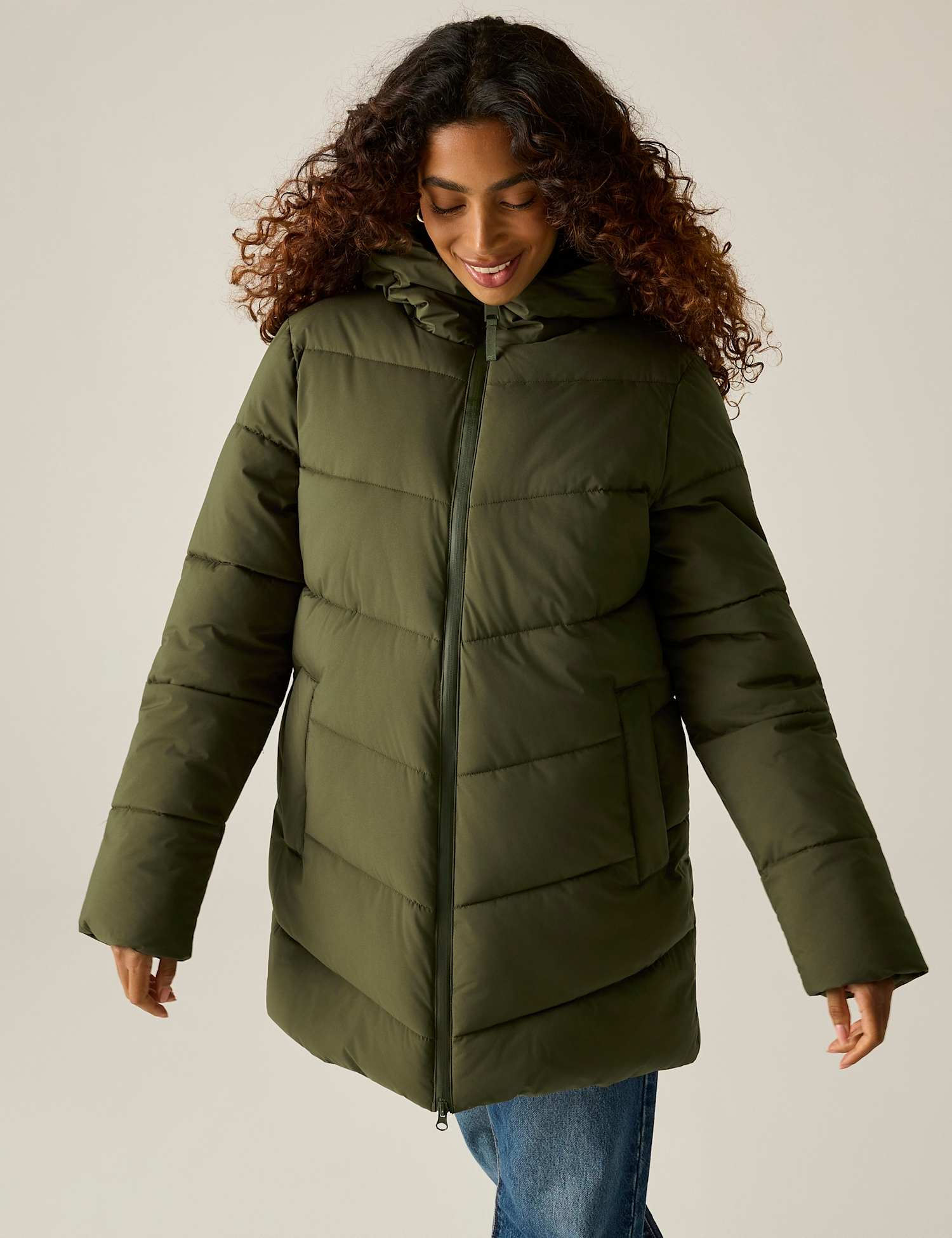 Regatta Faye Water Repellent Hooded Padded Jacket Khaki