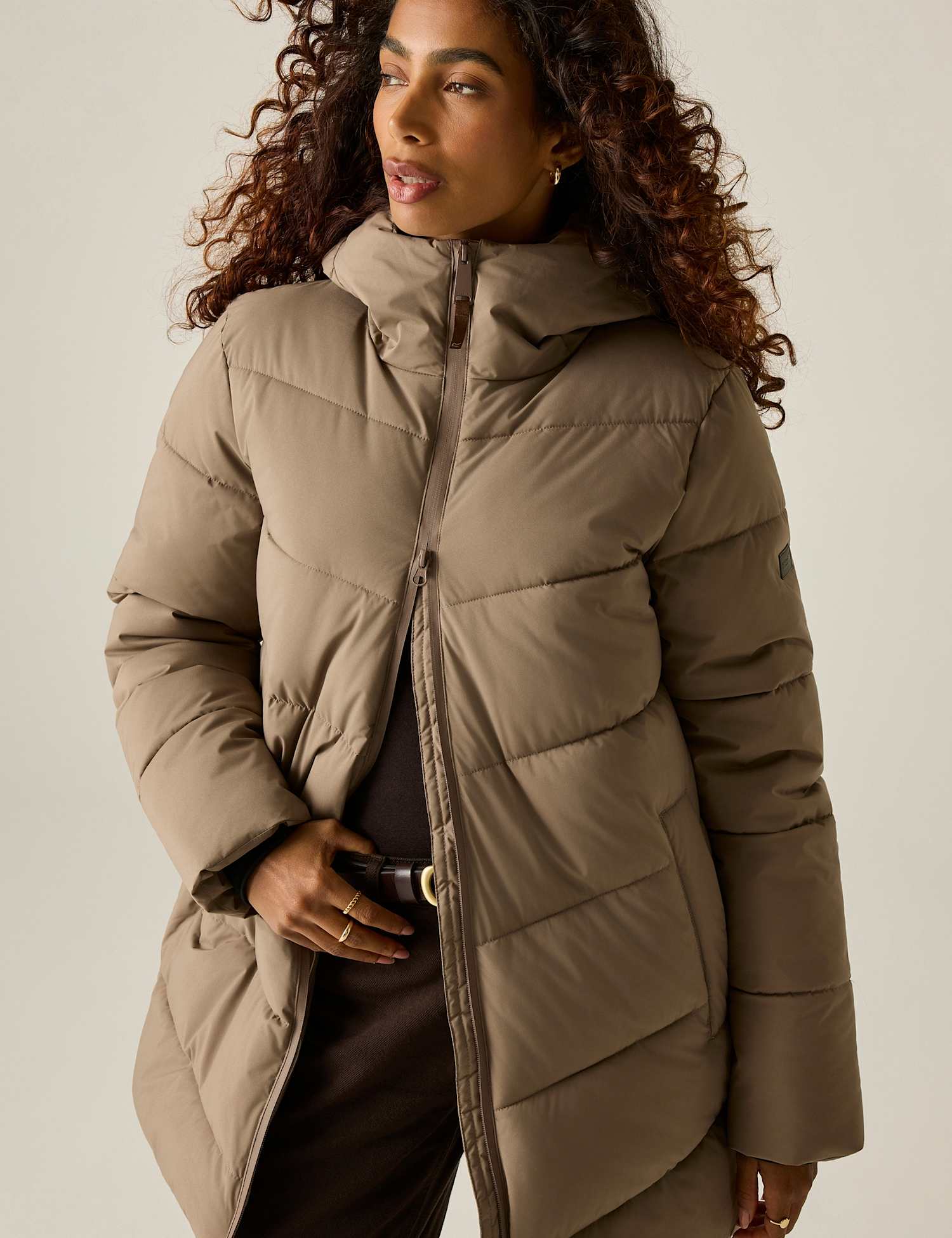 Regatta Faye Water Repellent Hooded Padded Jacket Brown