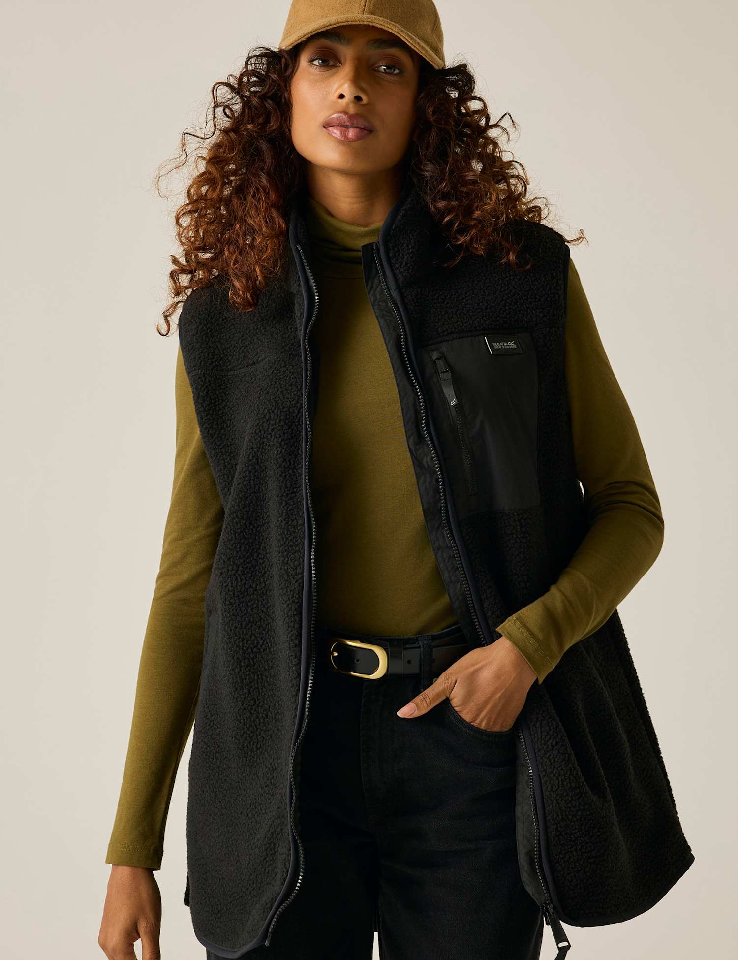 Regatta Frankie Borg Funnel Neck Longline Gilet Black