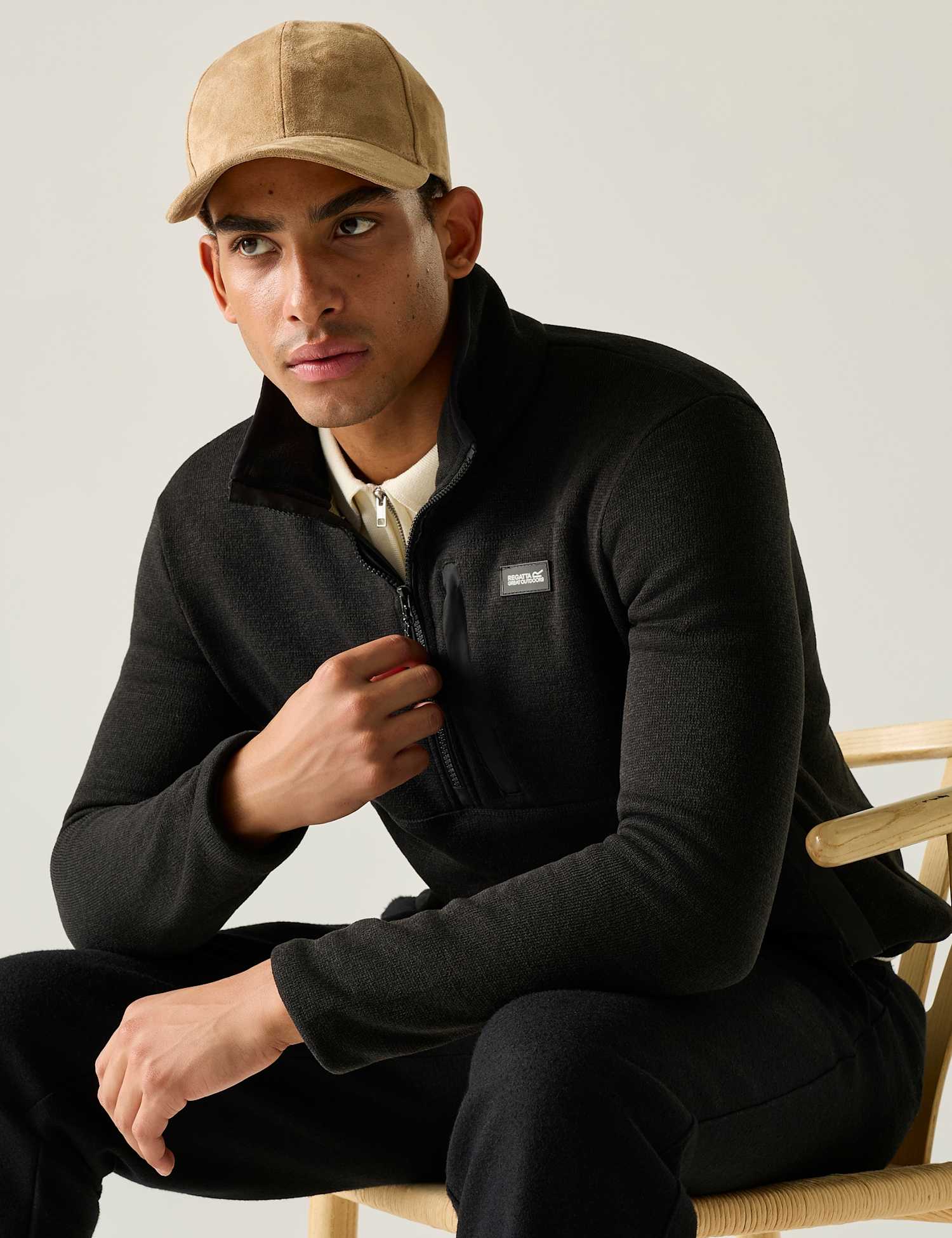 Regatta Barlee Funnel Neck Half Zip Fleece Black