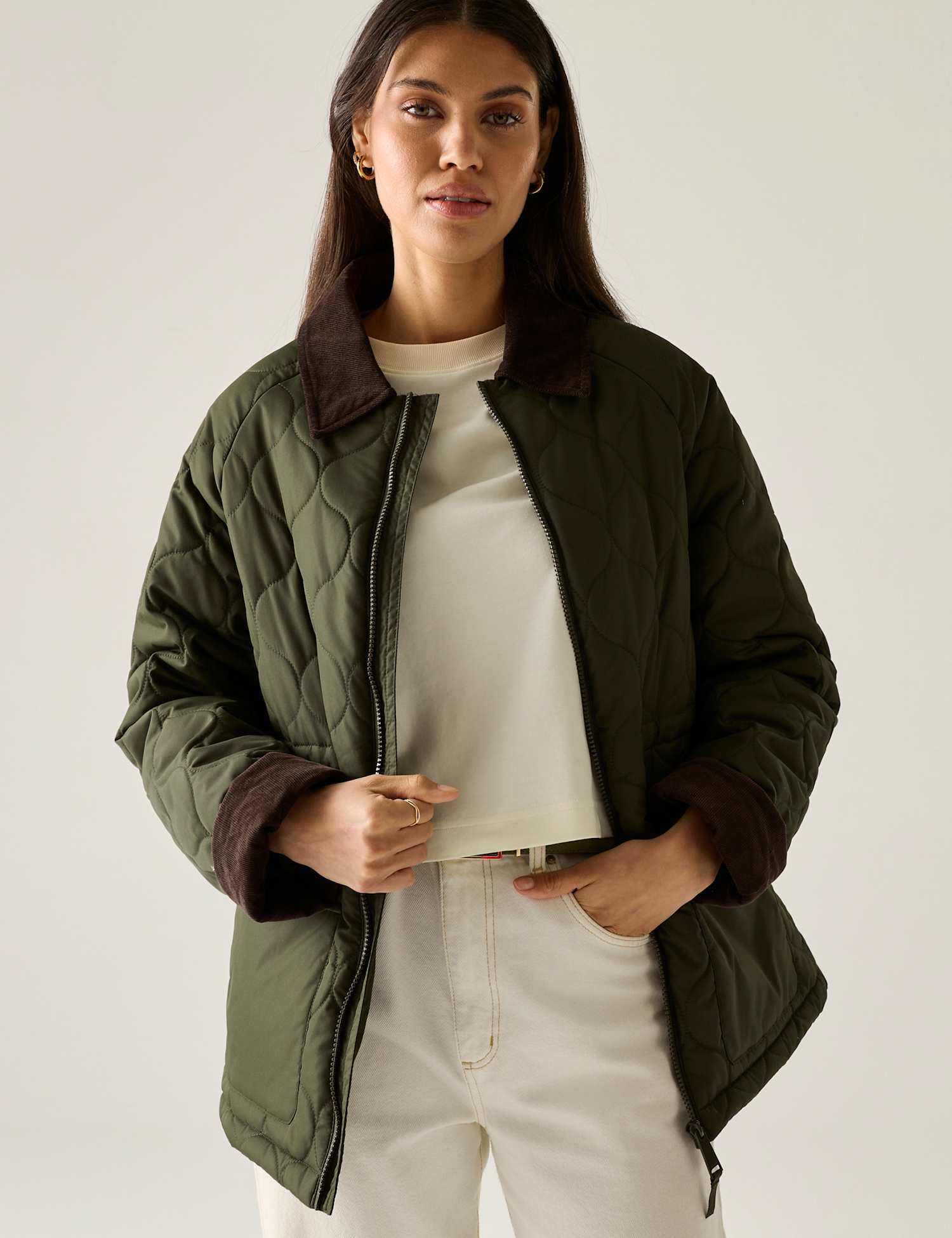 Regatta Amira Quilted Country Jacket Khaki