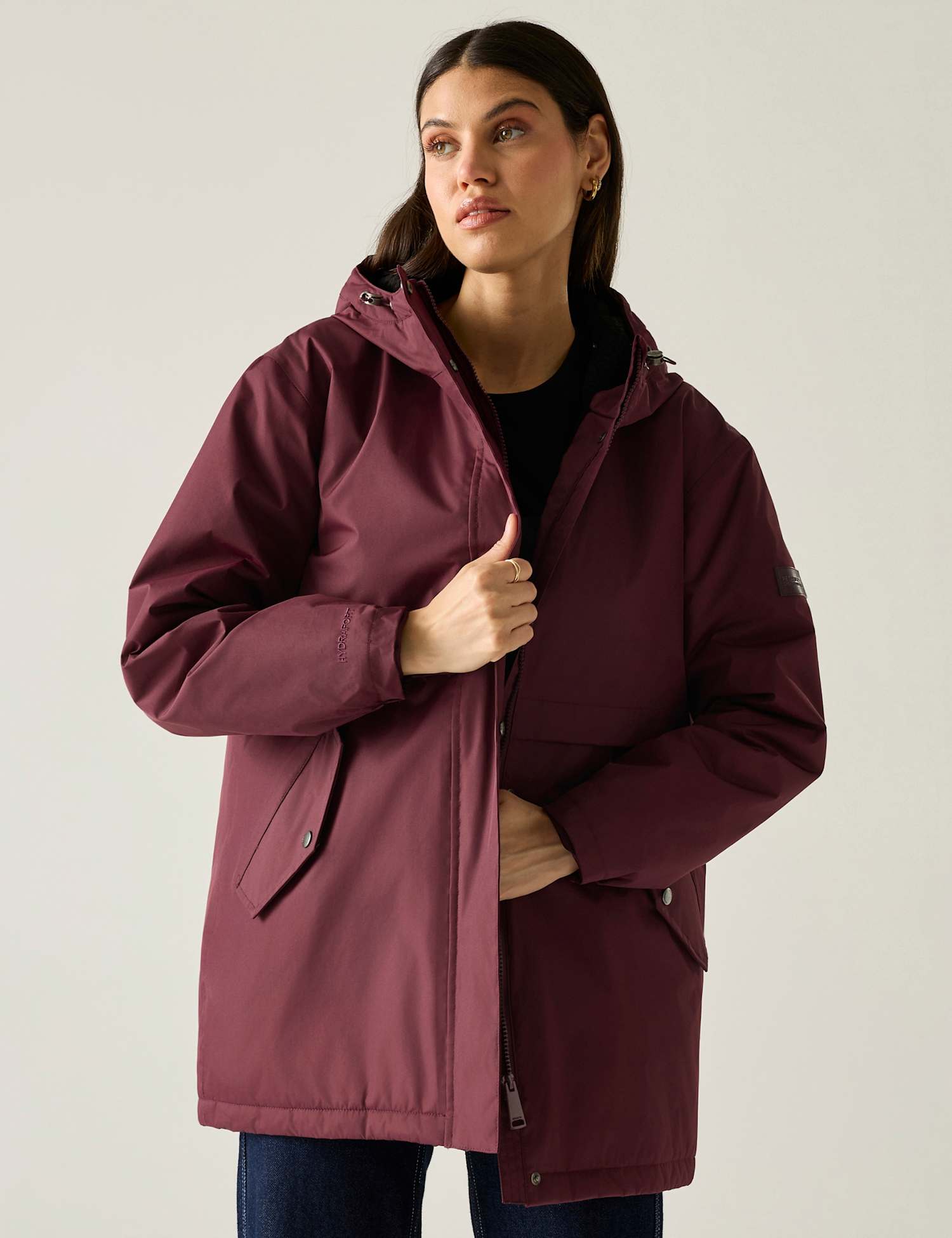 Regatta Brielly Waterproof Insulated Hooded Raincoat Burgundy
