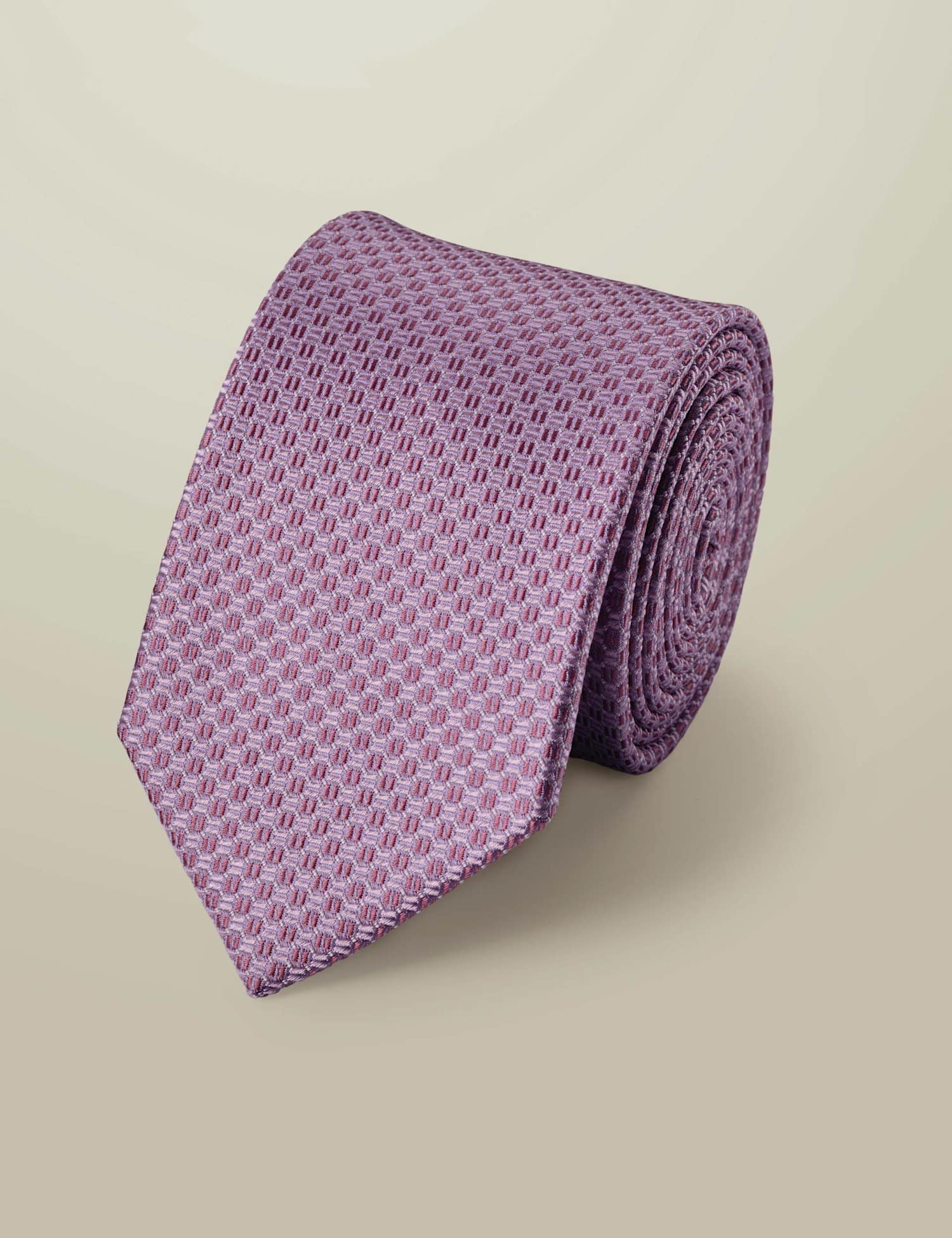 Charles Tyrwhitt Geometric Pure Silk Tie Lilac