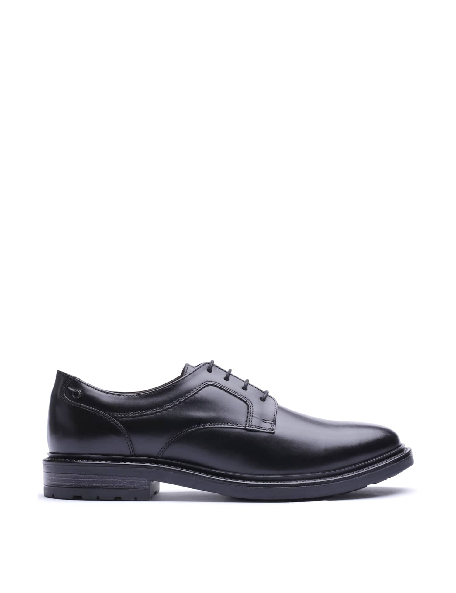 Base London Leather Derby Shoes Black