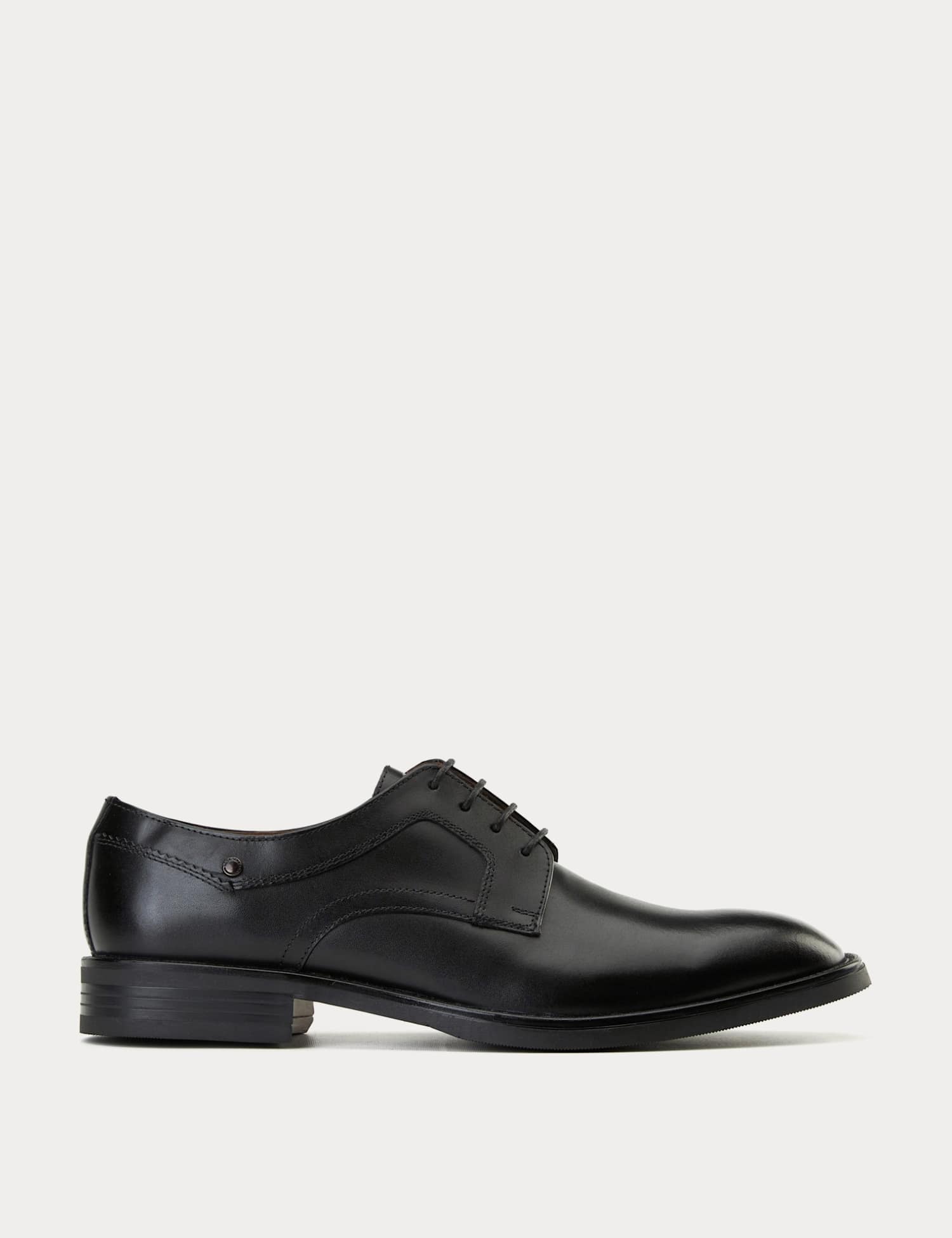 Base London Leather Derby Shoes Black